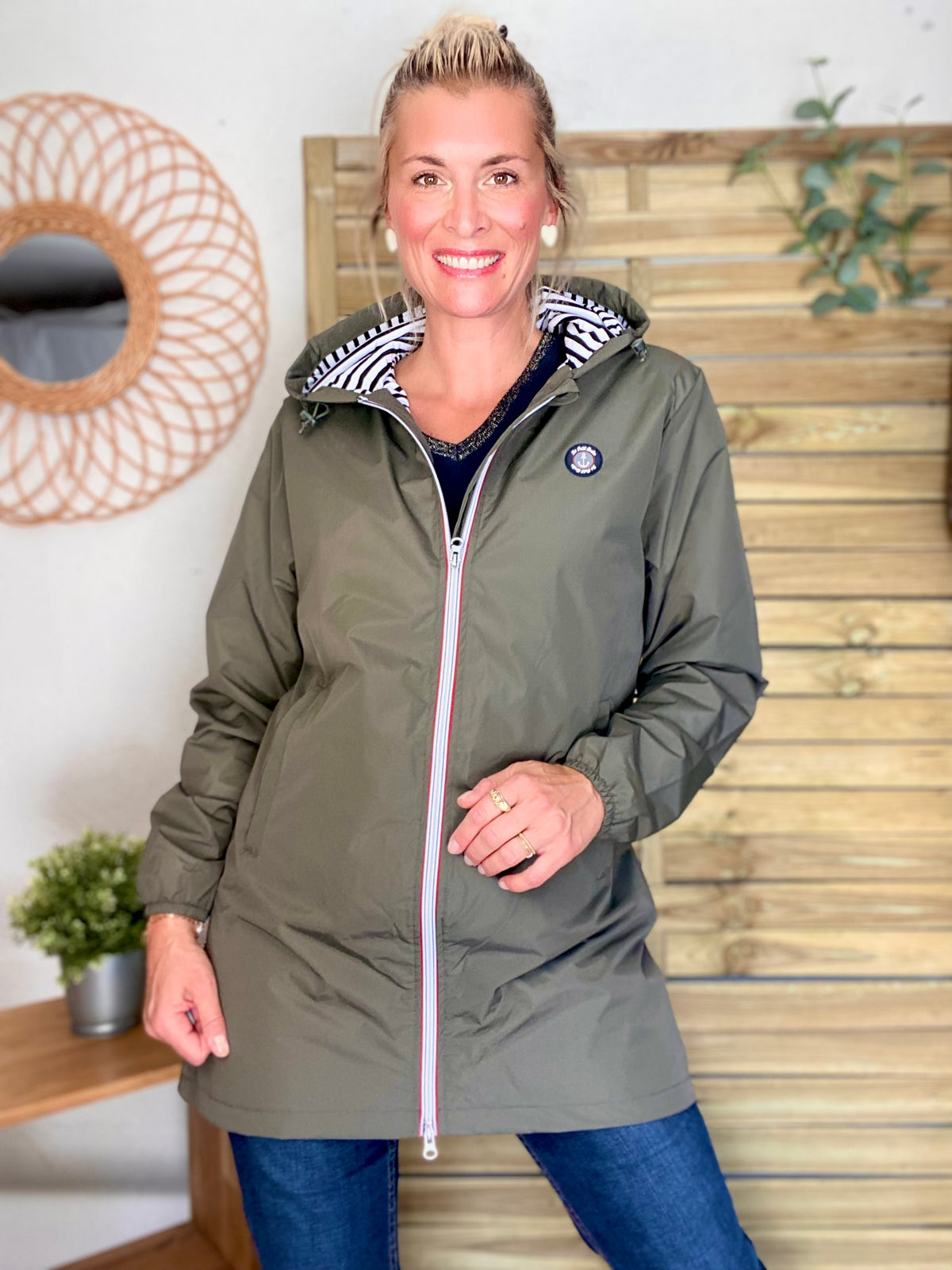 Imperméable doublé unisexe CÉLESTE - LE PETIT BRETON - Kaki (Taille petit) - FIN DE SÉRIE