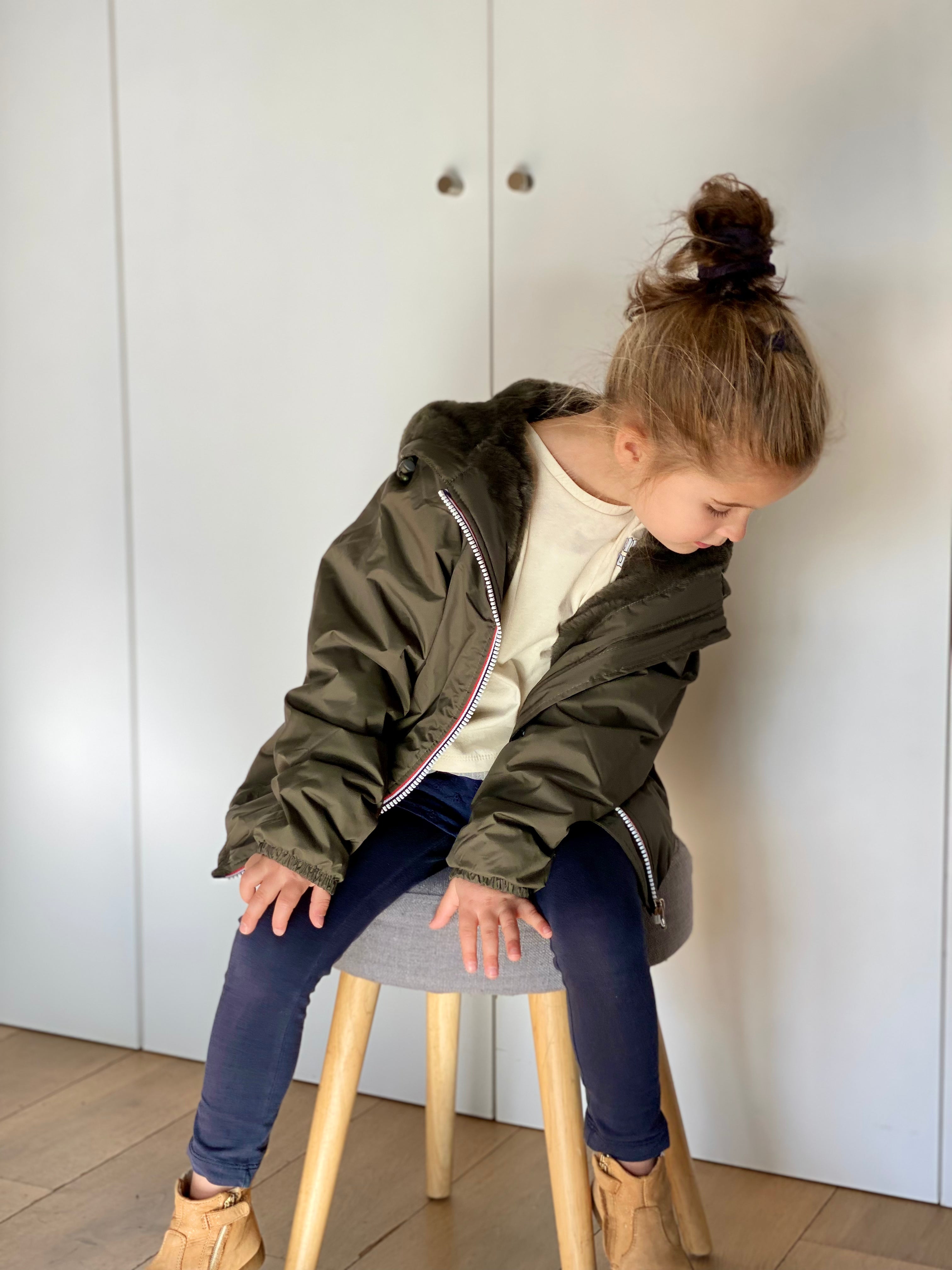 LAURA JO - Parka Imperméable mixte LOUIS.E KIDS fourré - Kaki