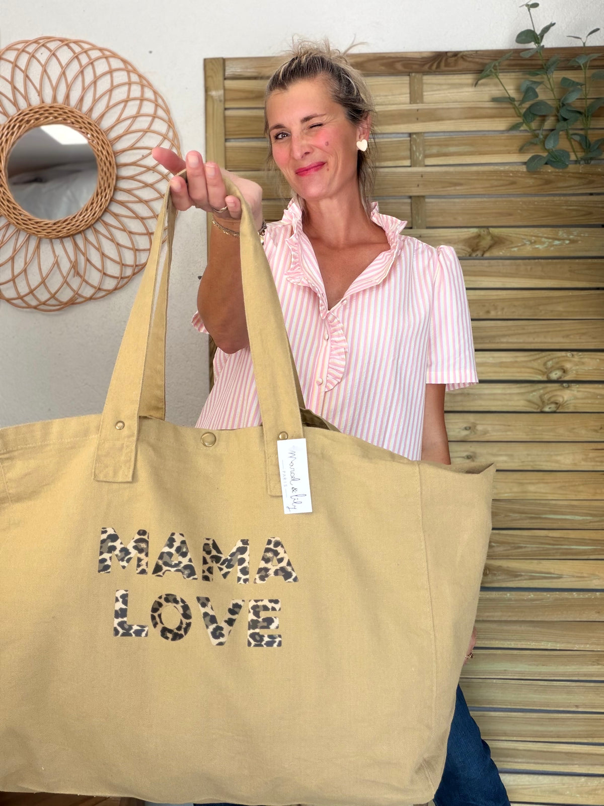 Sac week end MAMA LOVE Sable - Marcel et Lily