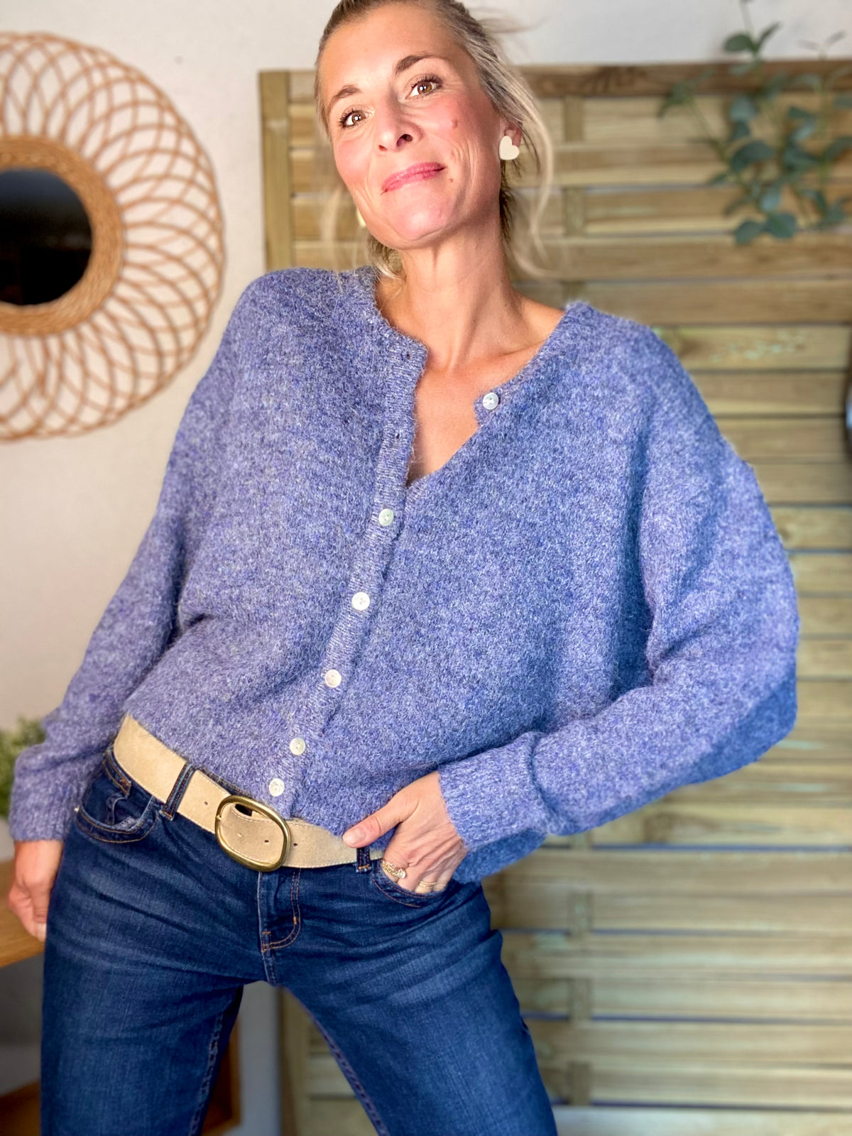 Gilet en maille MERYL - Denim