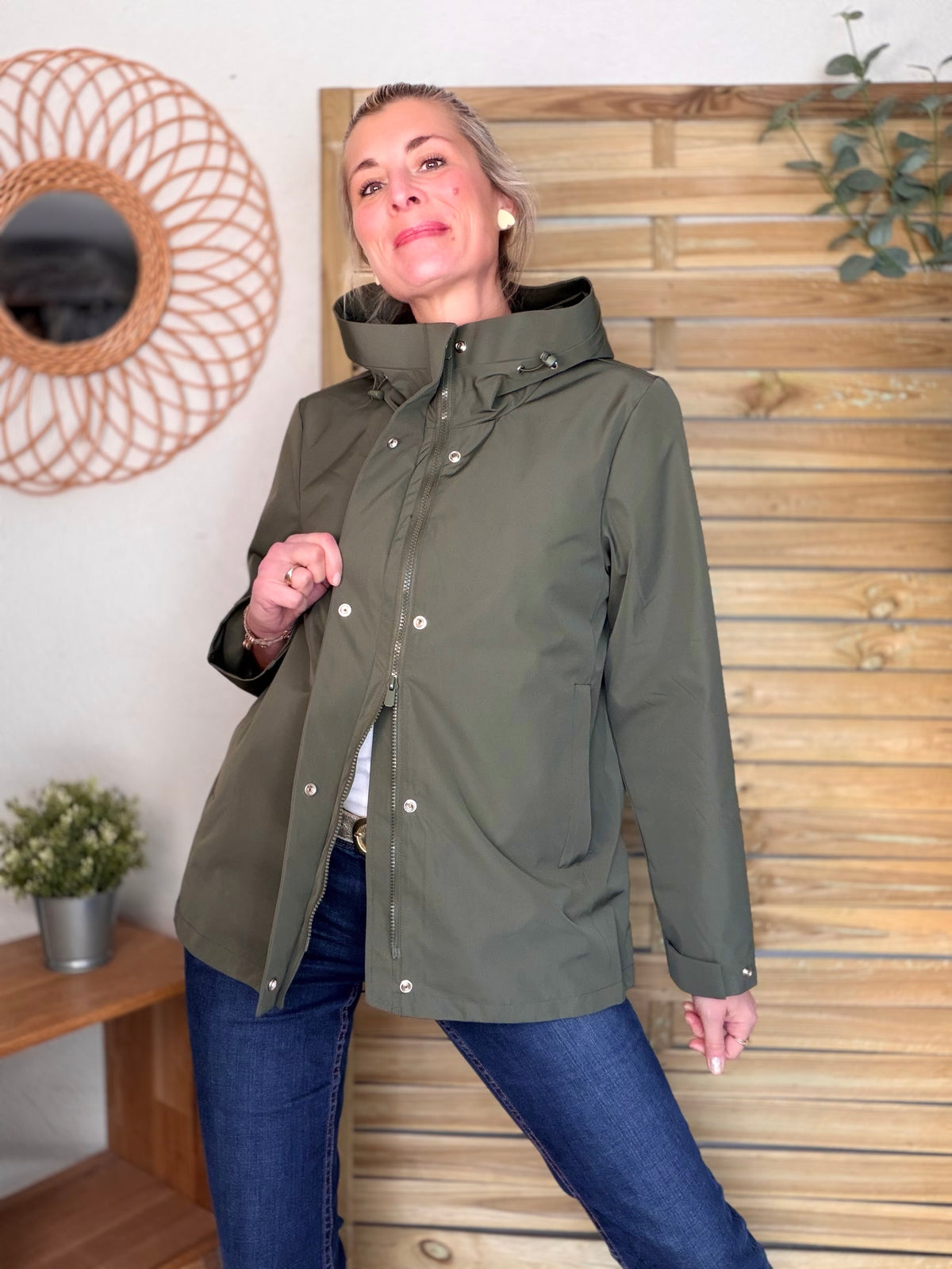 LAURA JO - Imperméable LAURENCE mi-long - Kaki