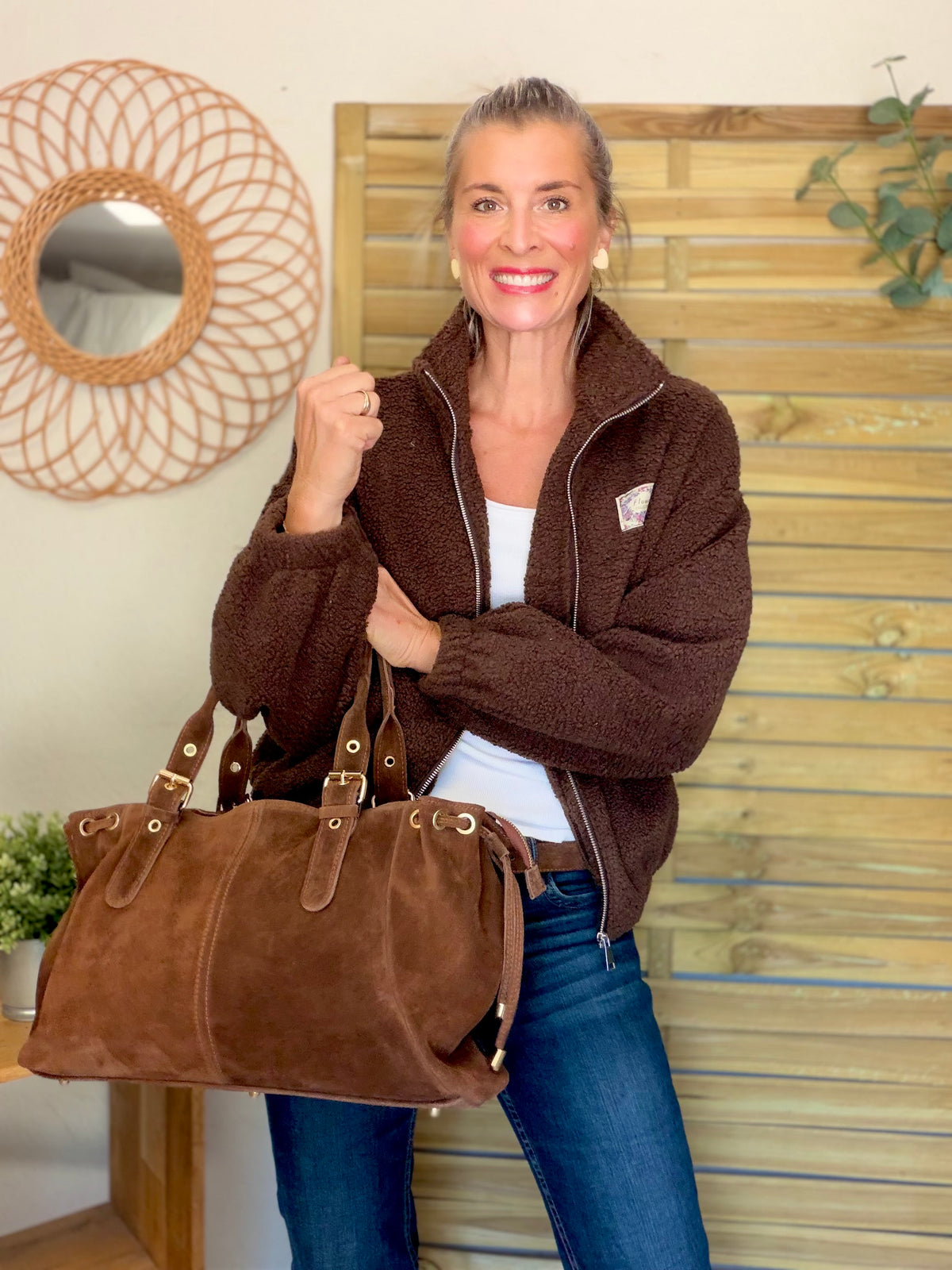 ⚡️ ARRIVAGE • Veste teddy Sherpa zippée LÉONIE Chocolat