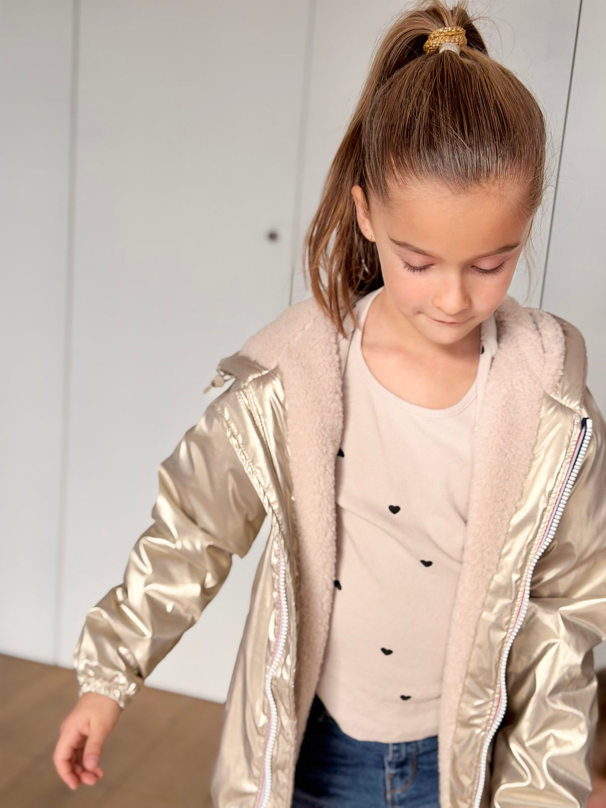 LAURA JO - Parka Imperméable mixte LOUIS.E KIDS Sherpa - Doré