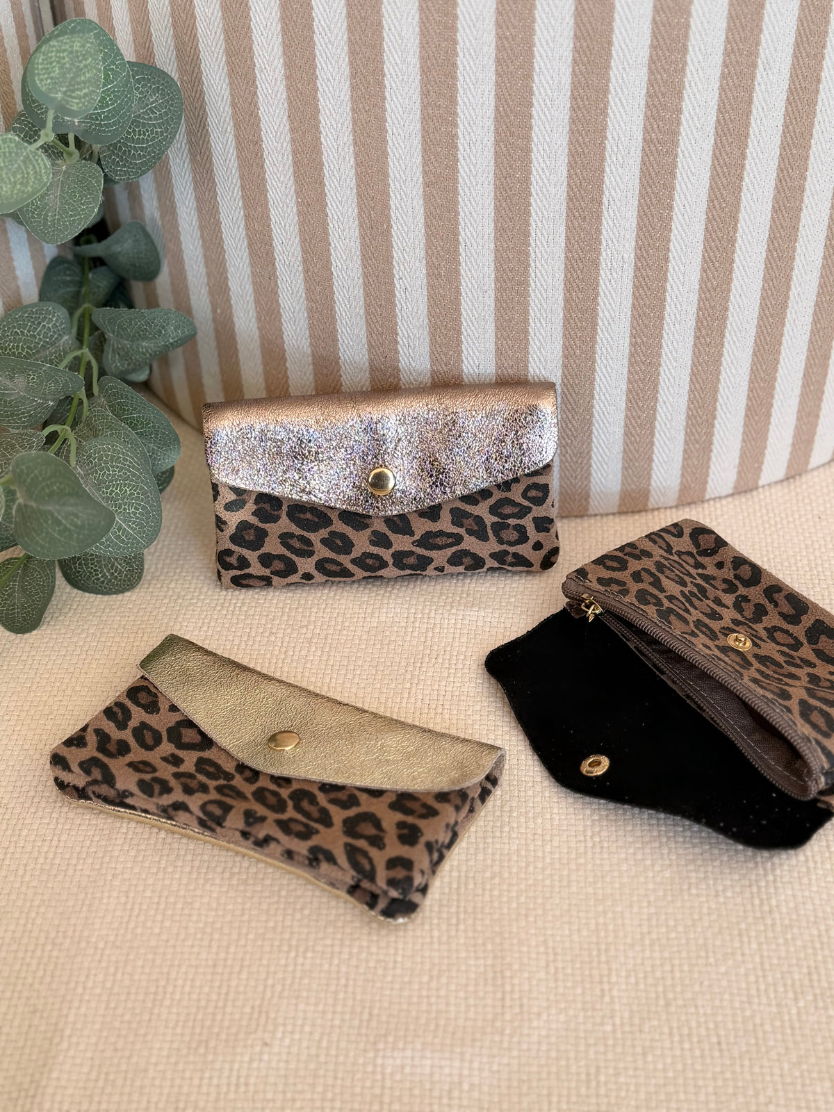 Porte monnaie / porte carte XL+ en cuir irisé Léo - BASILE