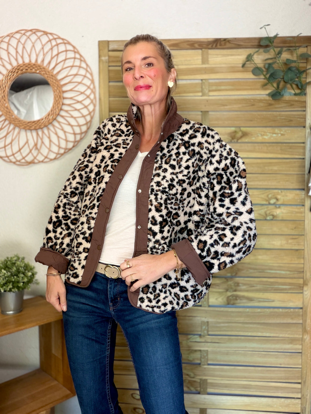 Veste matelassée réversible Sherpa AMÉLIE Choco / Léo