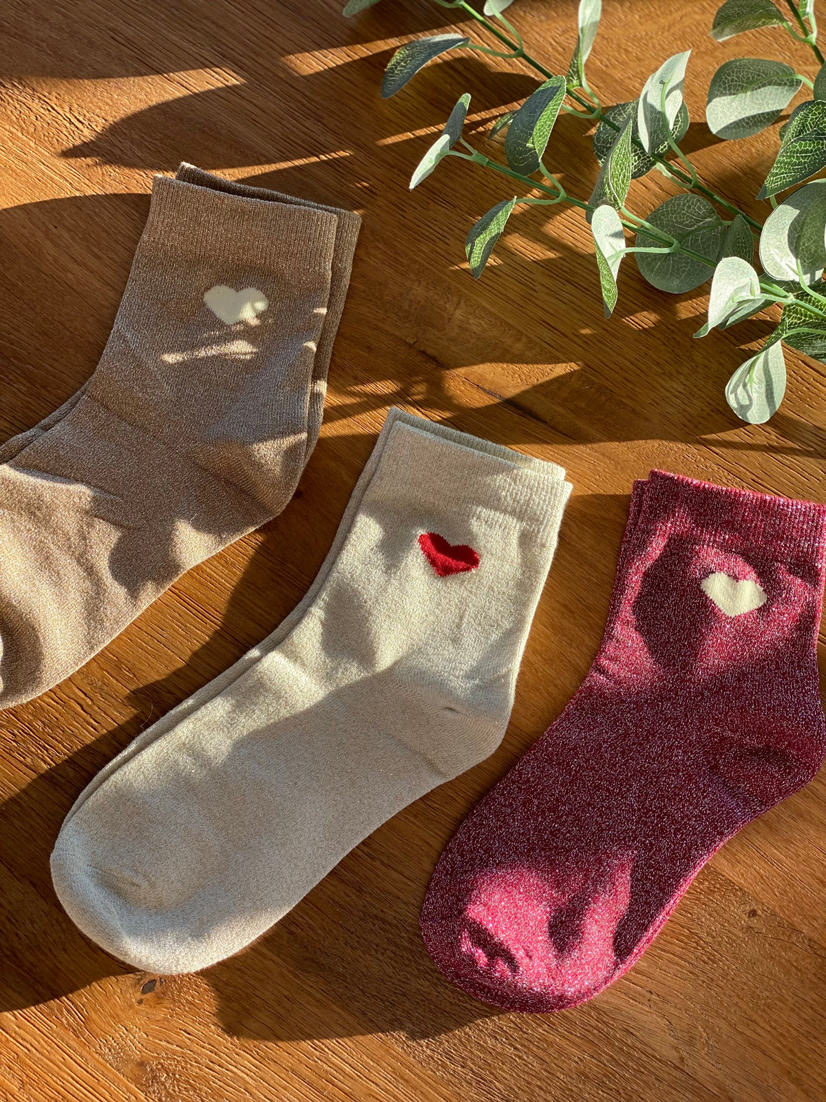 Chaussettes scintillantes glitter ZAHO - Coeur ❤️💛 FIN DE SÉRIE