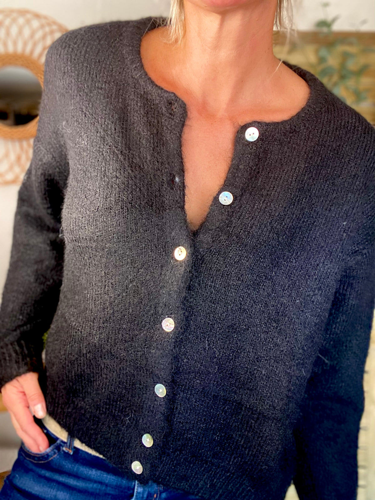 Gilet en maille MERYL - Noir