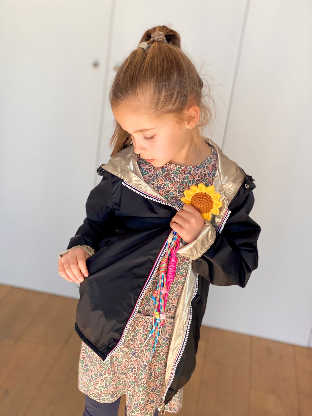 LAURA JO - Imperméable réversible léger GARANCE KIDS enfant (mixte) - Noir / Doré (DÉSTOCKAGE sur Taille 6 ans)