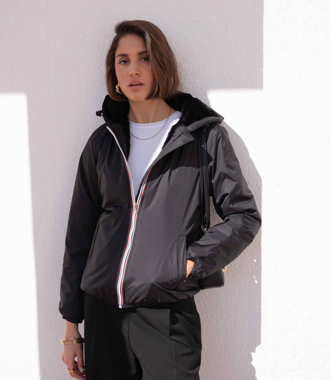 LAURA JO Parka Imperméable LOUISE COURT fourré - Noir
