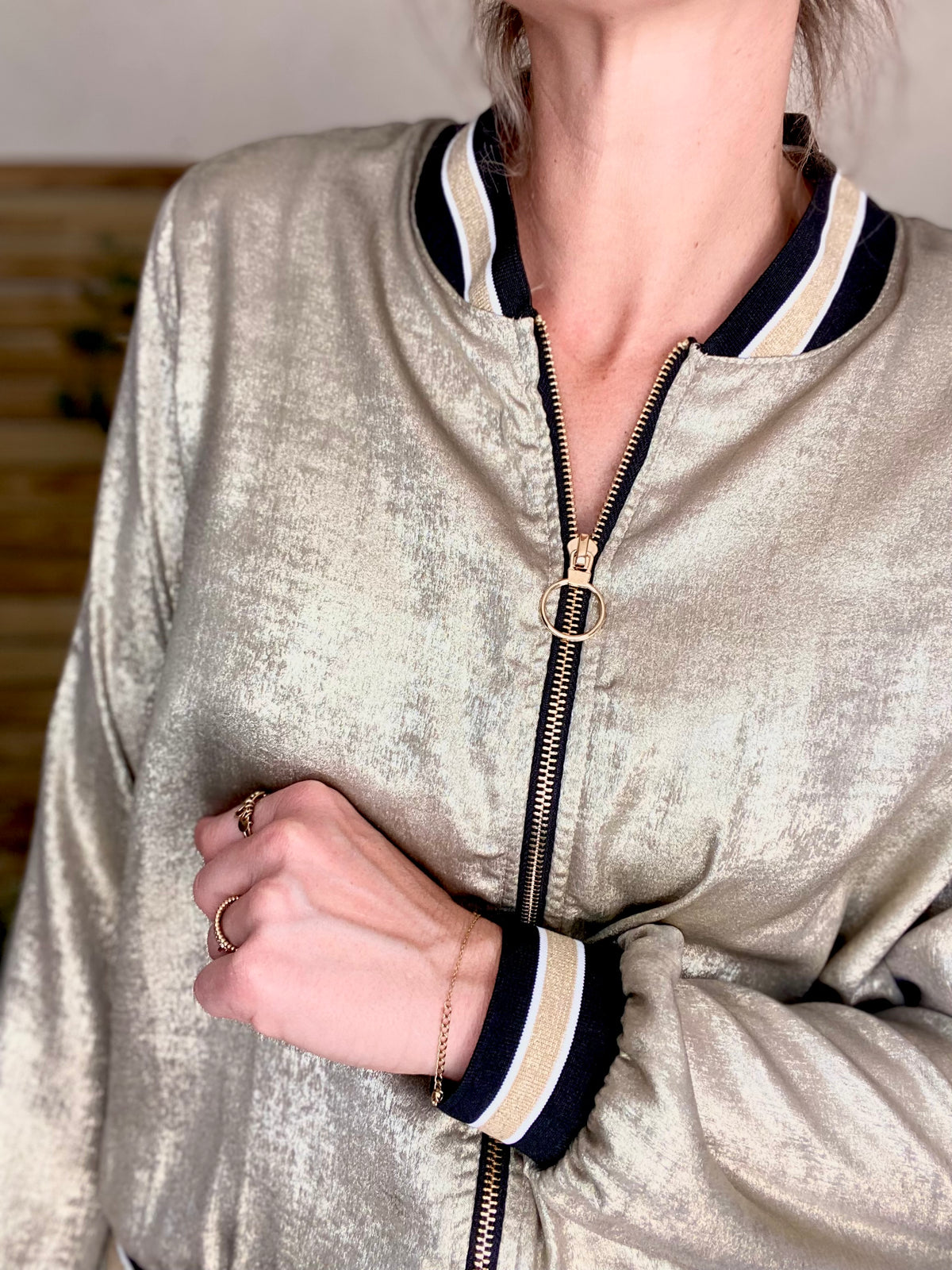 Veste bombers léger EMILY - Doré