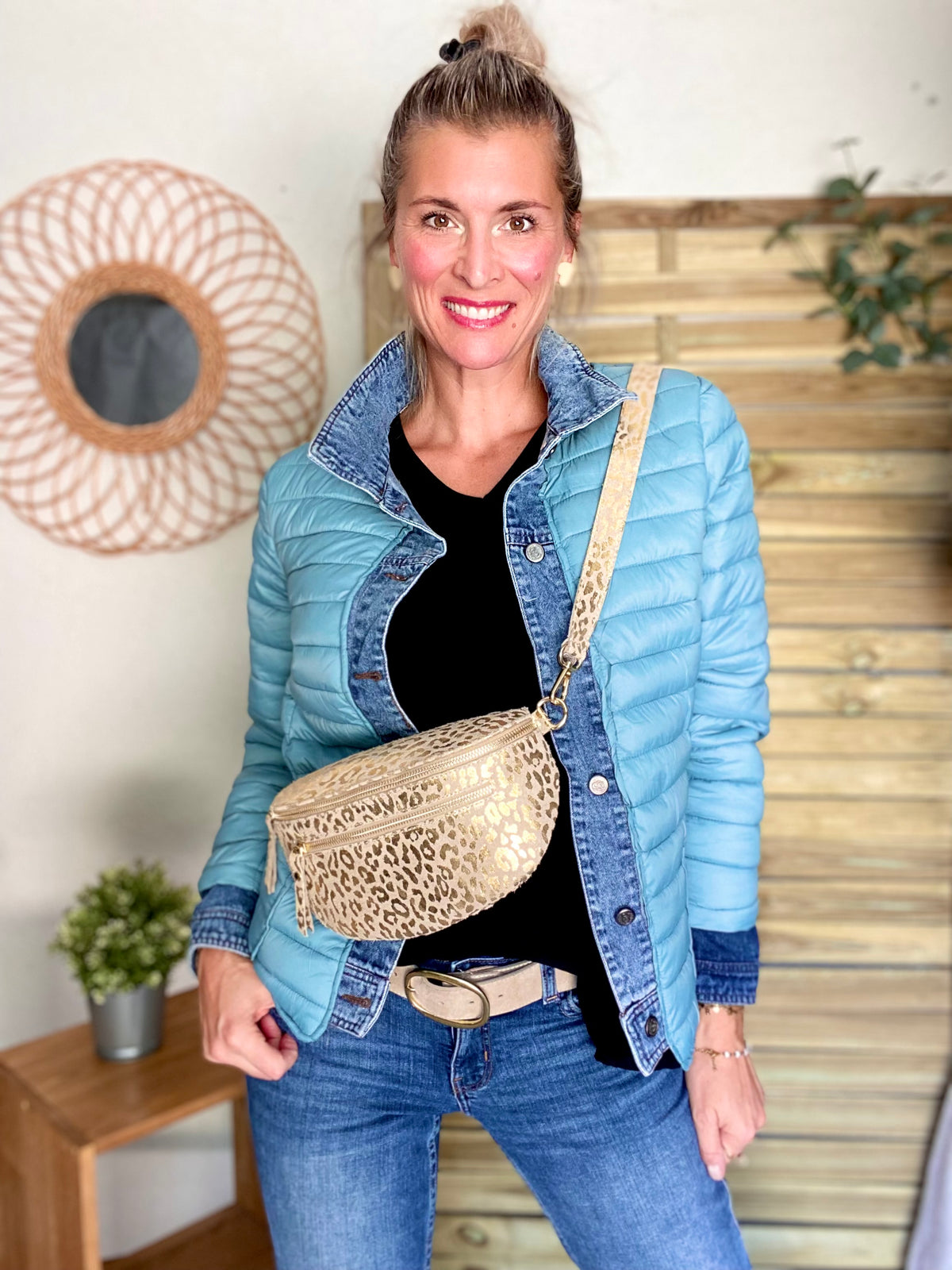 Veste Jean / Doudoune légère JACKIE - Vert sauge - FIN DE SÉRIE