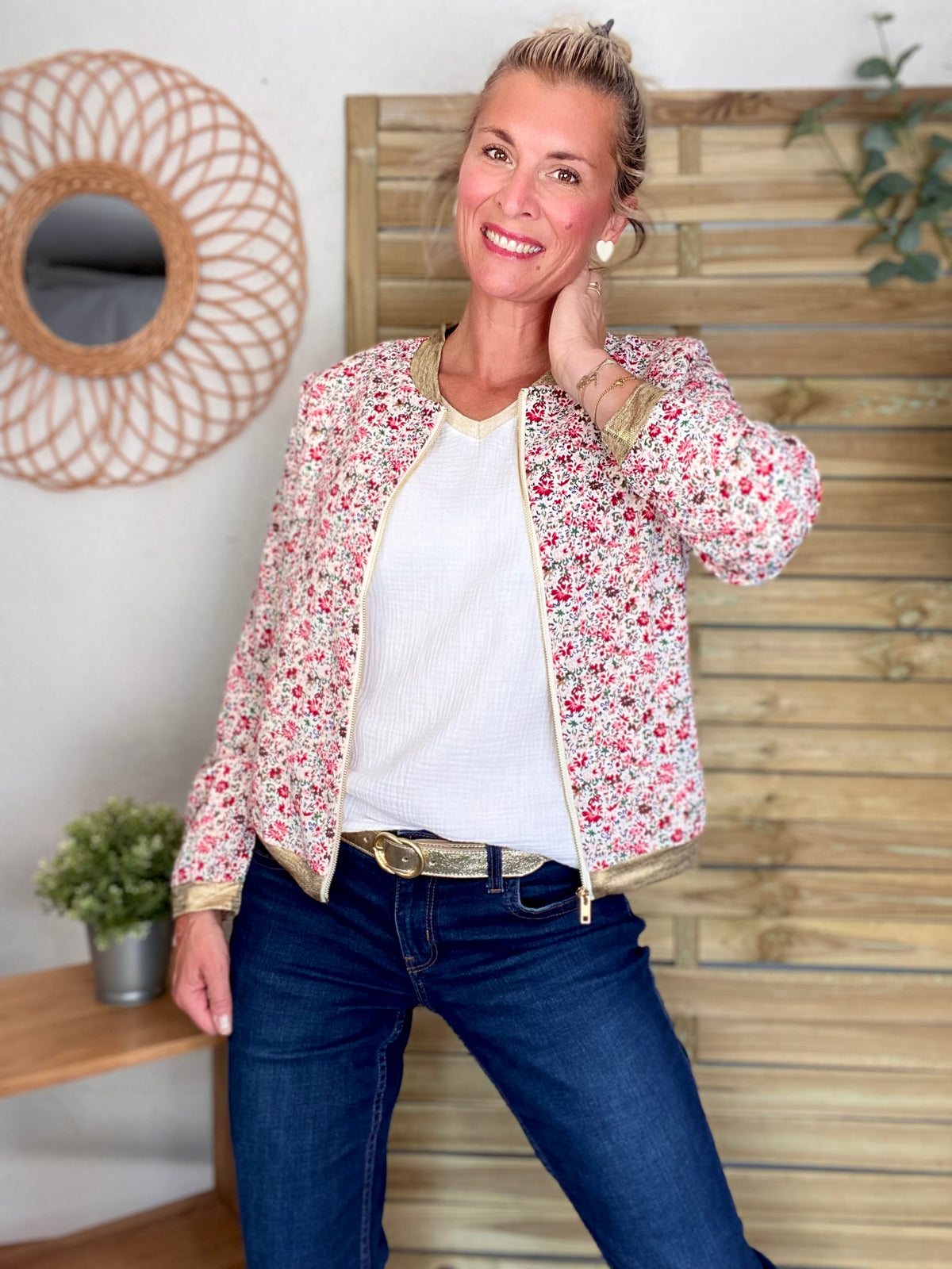 Veste bombers THAÏS - imprimé fleuri - FIN DE SÉRIE