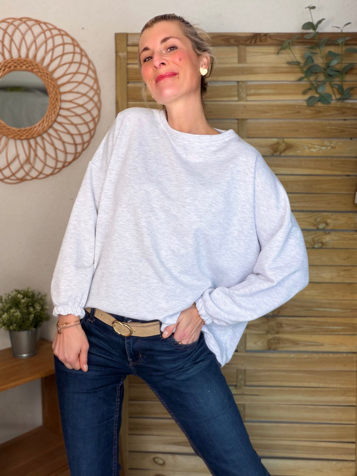 Sweat oversized DREAM LIFE multicolore - GINA - FIN DE SÉRIE