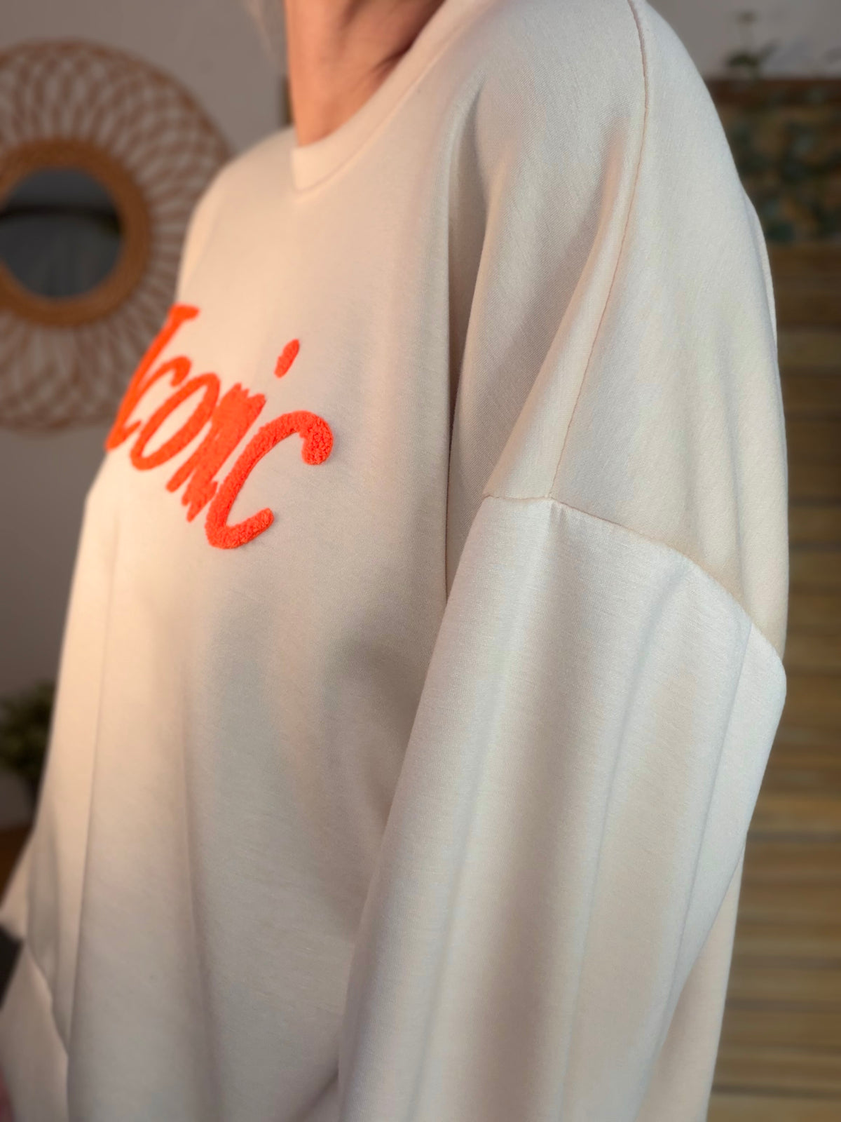 Sweat doux Iconic  - LAURINE Beige/Orange - FIN DE SÉRIE