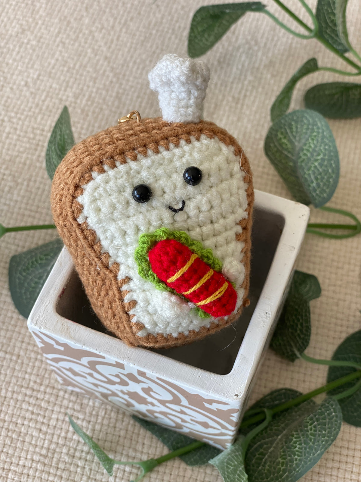 Porte-clefs Grigri en crochet ANATOLE