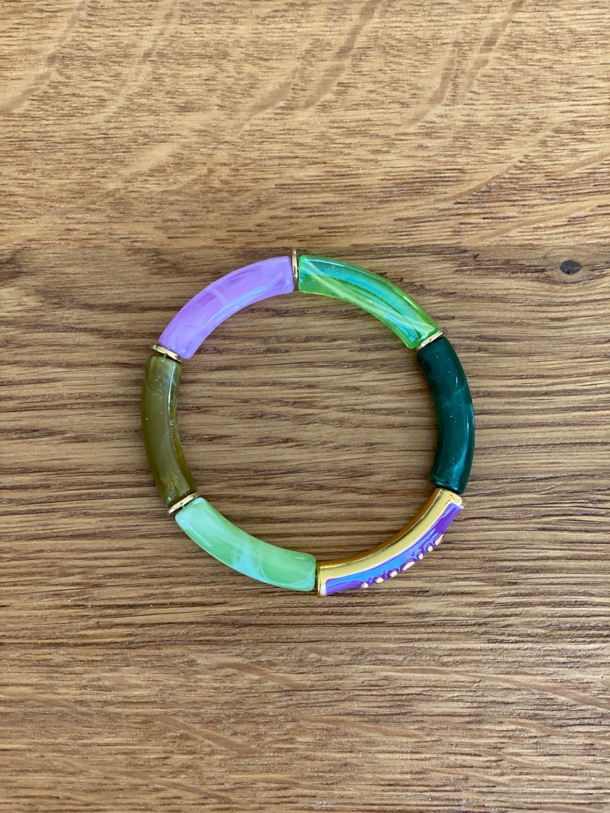 Bracelet élastique en résine multicolore Amour - ELLA (12 coloris au choix)