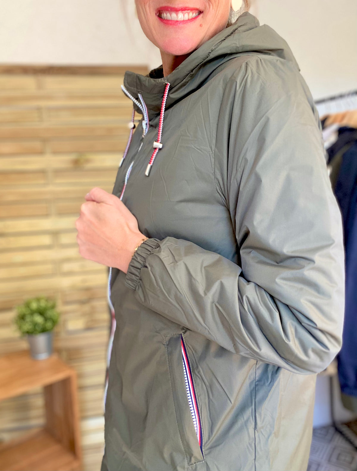 LAURA JO - Parka Imperméable THELMA MI-LONG fourré - Kaki