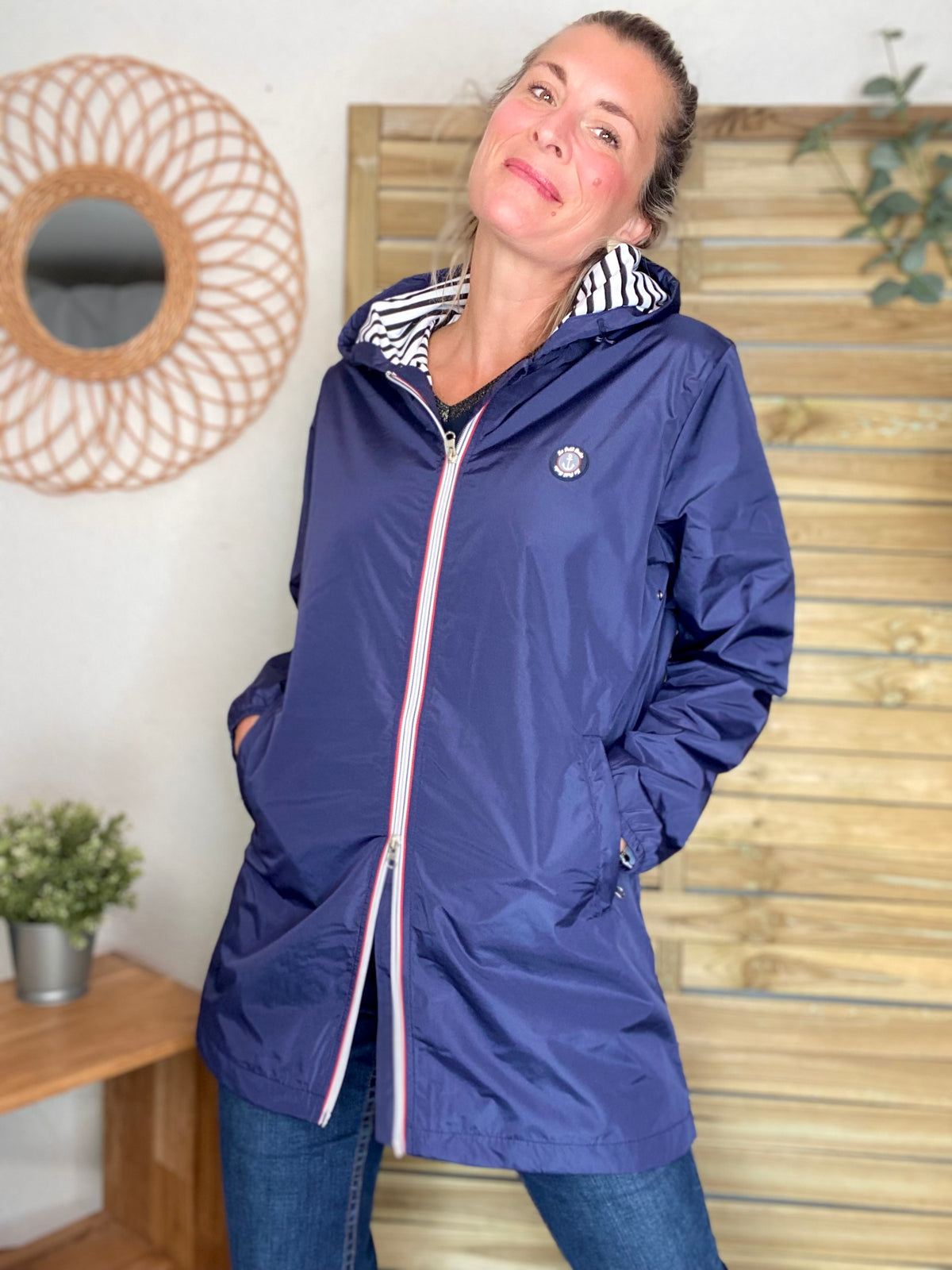 Imperméable doublé unisexe CÉLESTE - LE PETIT BRETON - Bleu Marine (taille petit) - FIN DE SÉRIE