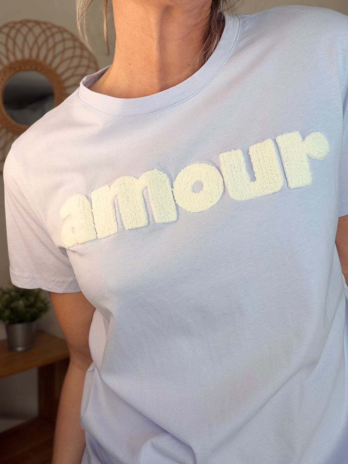 Tee shirt amour MAÏA Bleu ciel - FIN DE SÉRIE