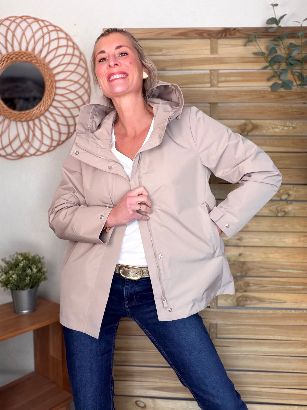LAURA JO - Imperméable LAURENCE mi-long - Beige • DÉSTOCKAGE