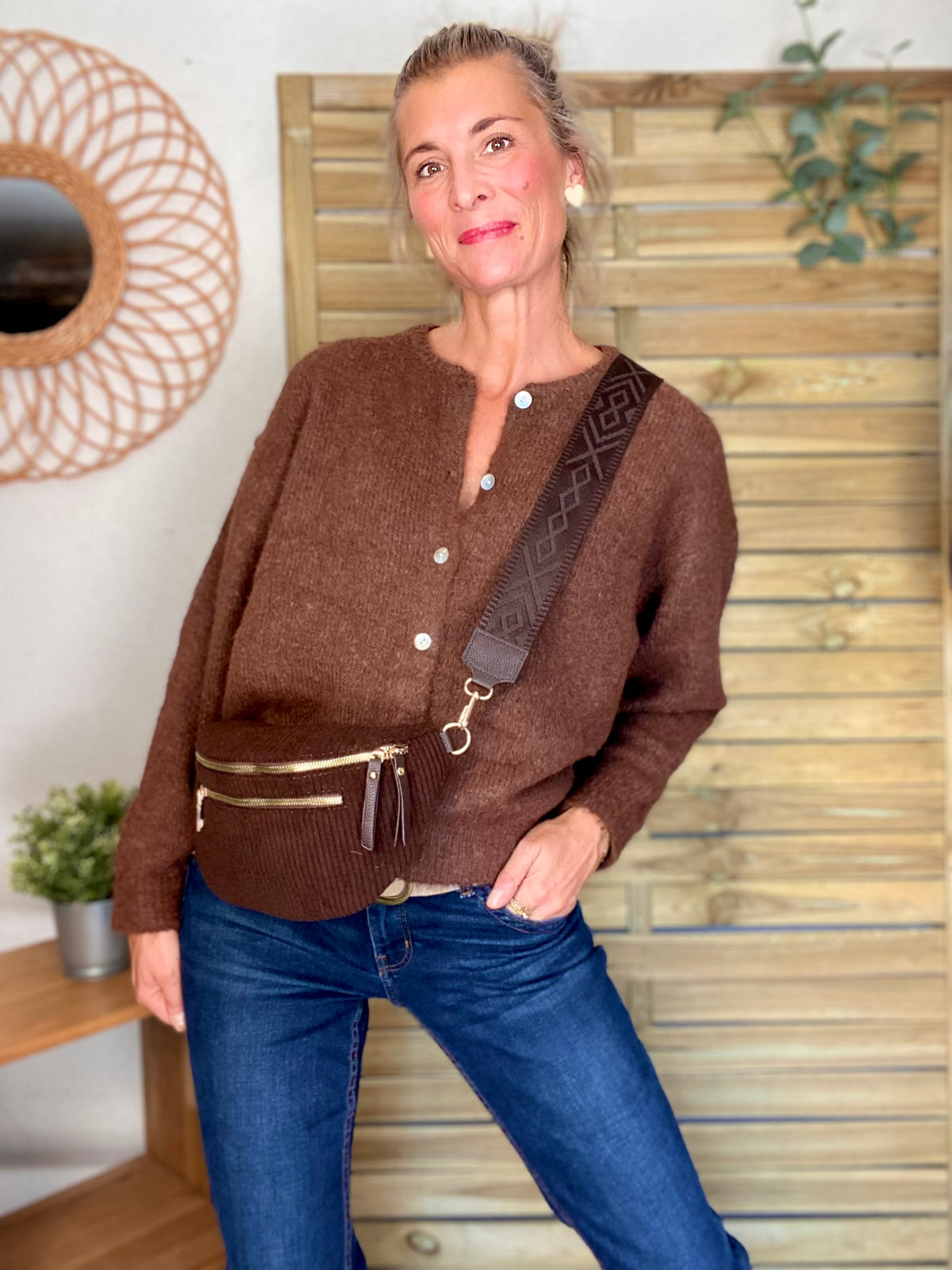 Gilet en maille SYDNEY - Café