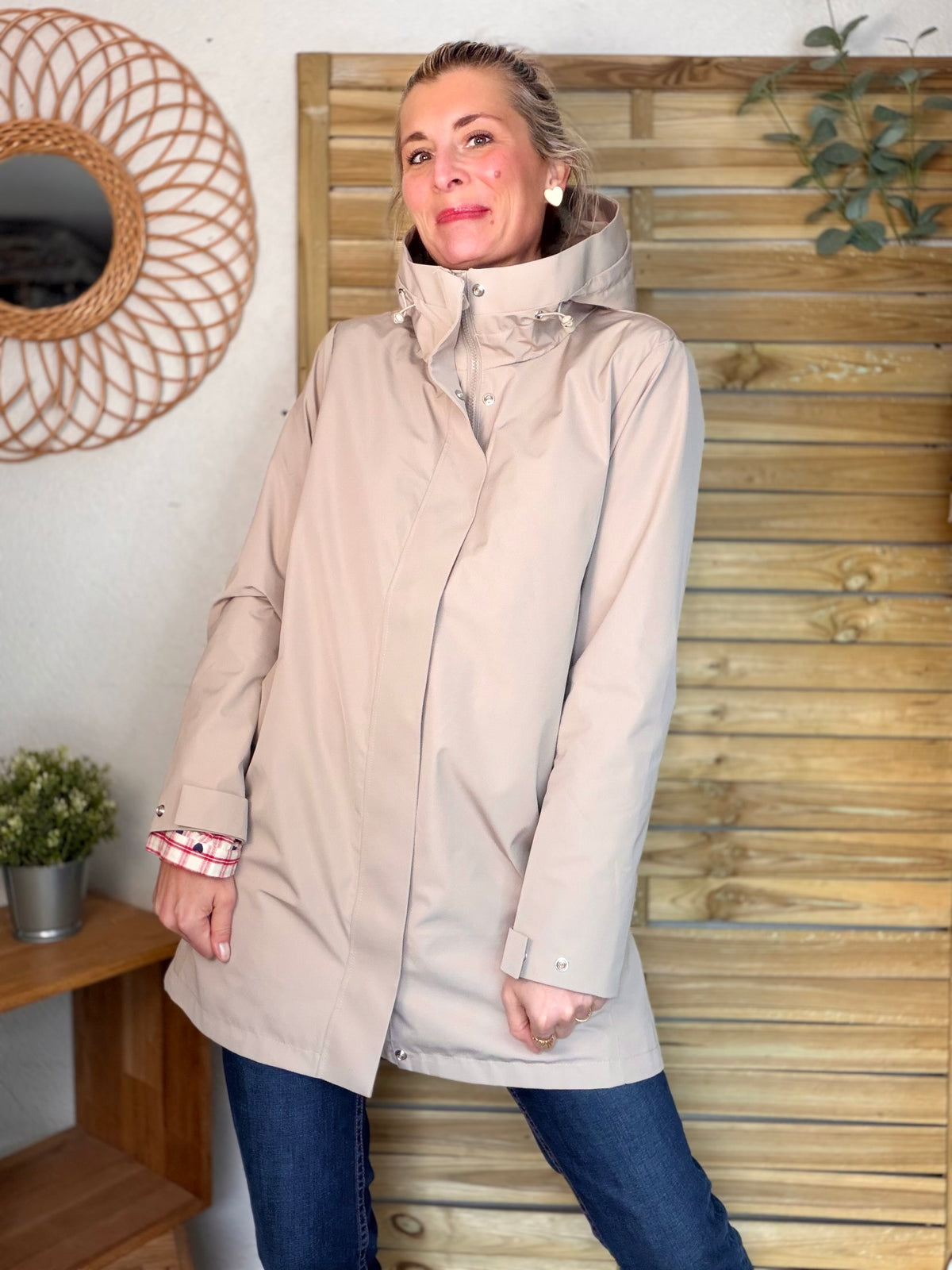 LAURA JO - Imperméable LAURENCE long - Beige • DÉSTOCKAGE