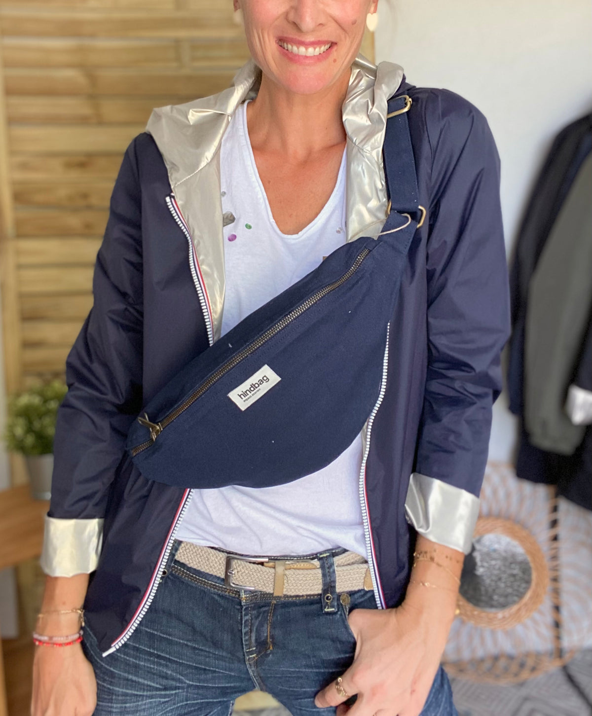 HINDBAG SASHA - Sac banane Navy