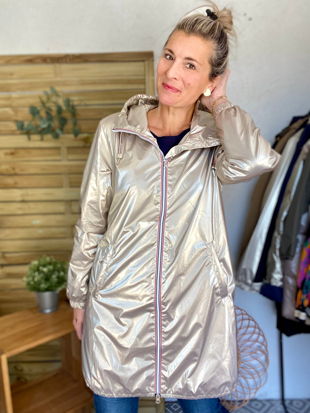 Imperméable mi-saison doublé SOLINE LONG - Doré - LAURA JO - FIN DE SÉRIE