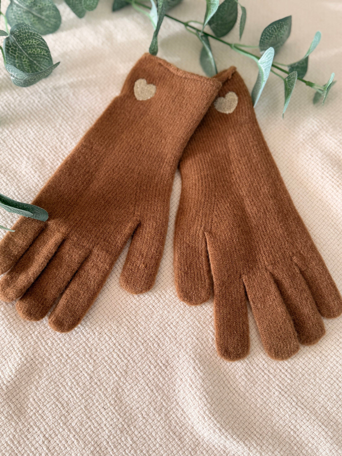 Gants CHLOÉ avec coeur doré brodé 💛 et ouverture index et pouce 👌🏼