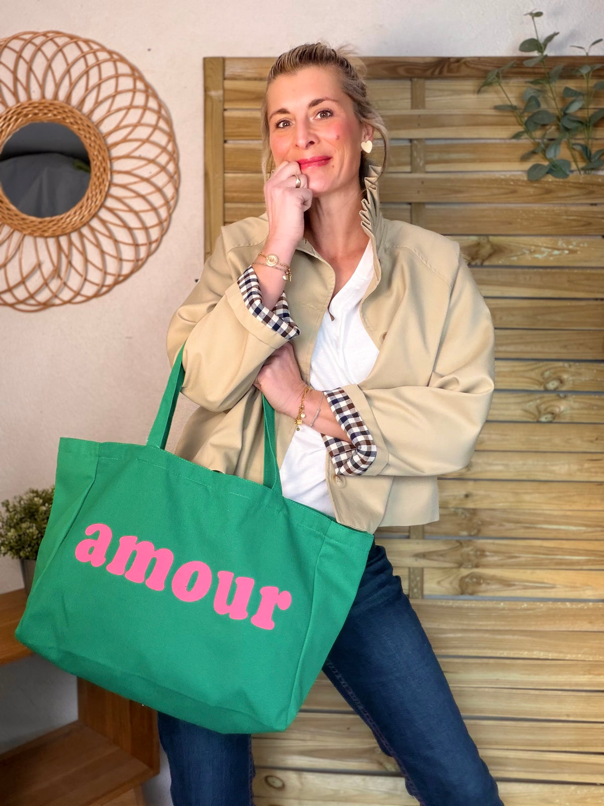Grand cabas Tote bag uni amour BELLY