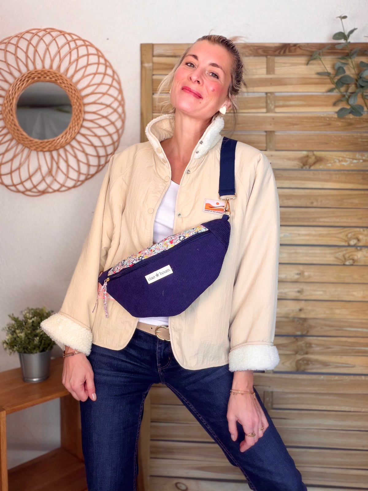 Veste matelassée réversible Sherpa AMÉLIE Beige