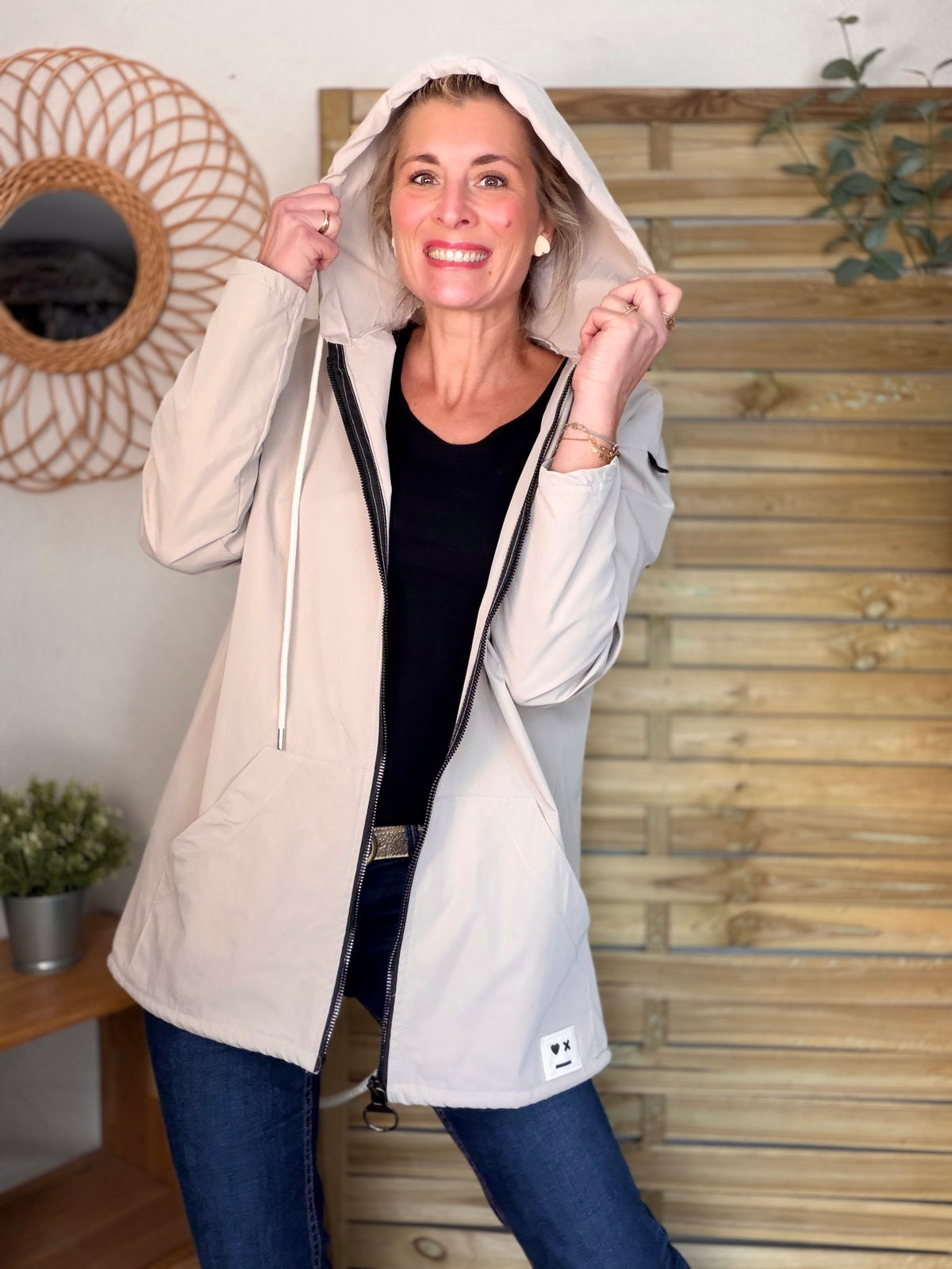Veste Coupe vent long LESLIE - Beige - FIN DE SÉRIE