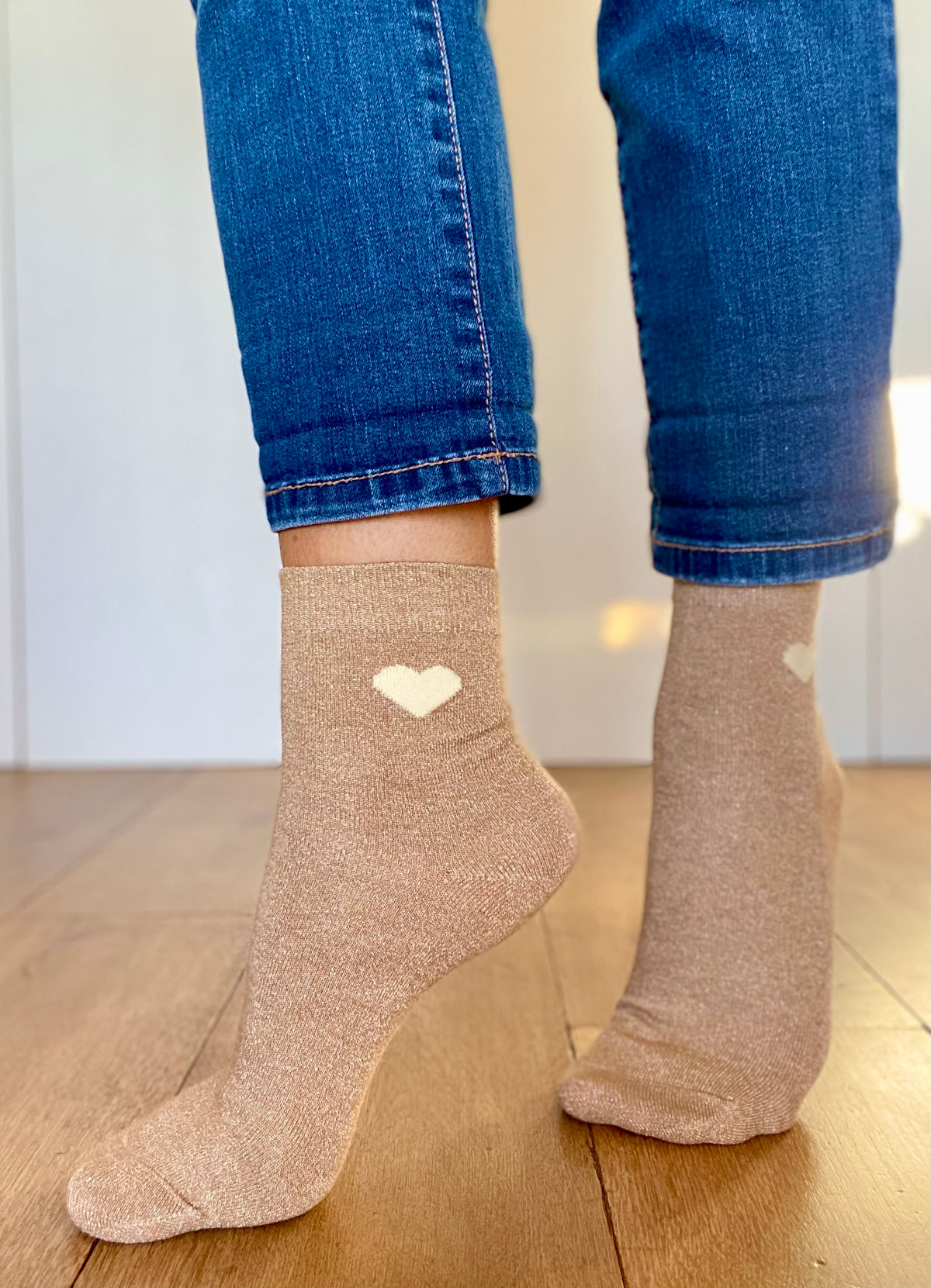 Chaussettes scintillantes glitter ZAHO - Coeur ❤️💛 FIN DE SÉRIE