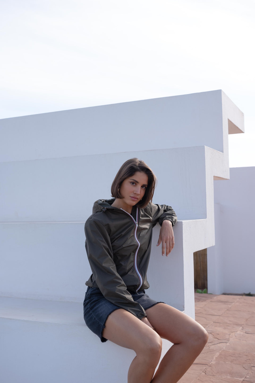 LAURA JO - Coupe vent imperméable ANNA COURT Kaki