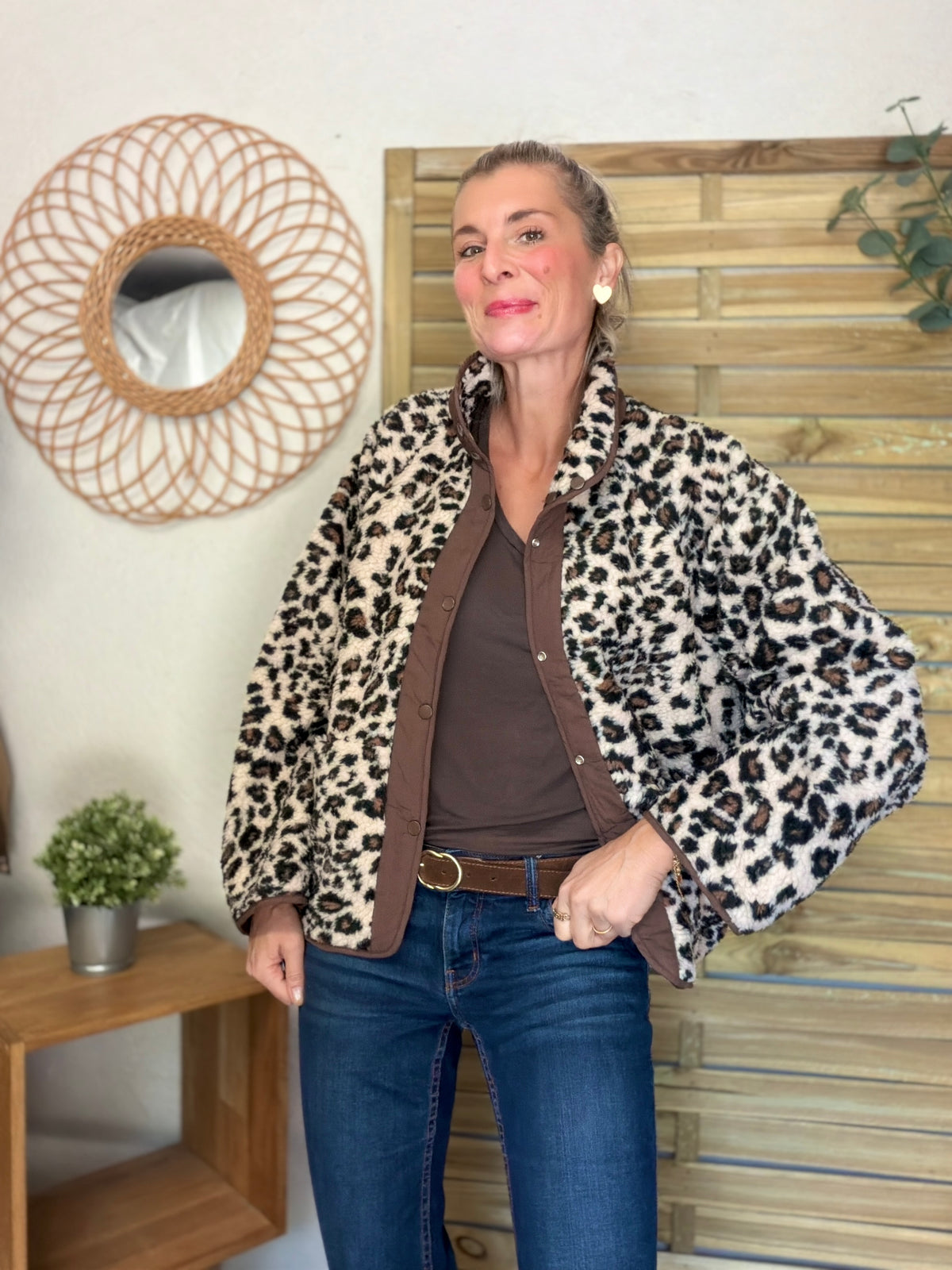 Veste matelassée réversible Sherpa AMÉLIE Choco / Léo