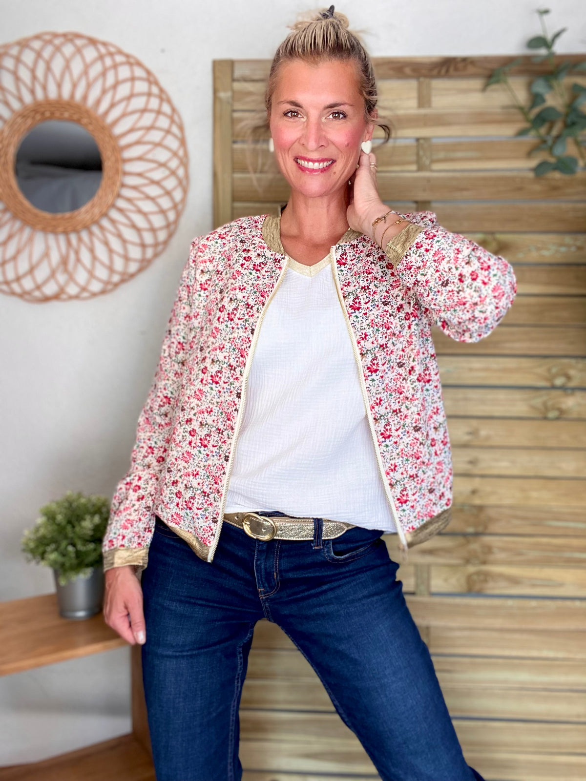 Veste bombers THAÏS - imprimé fleuri - FIN DE SÉRIE