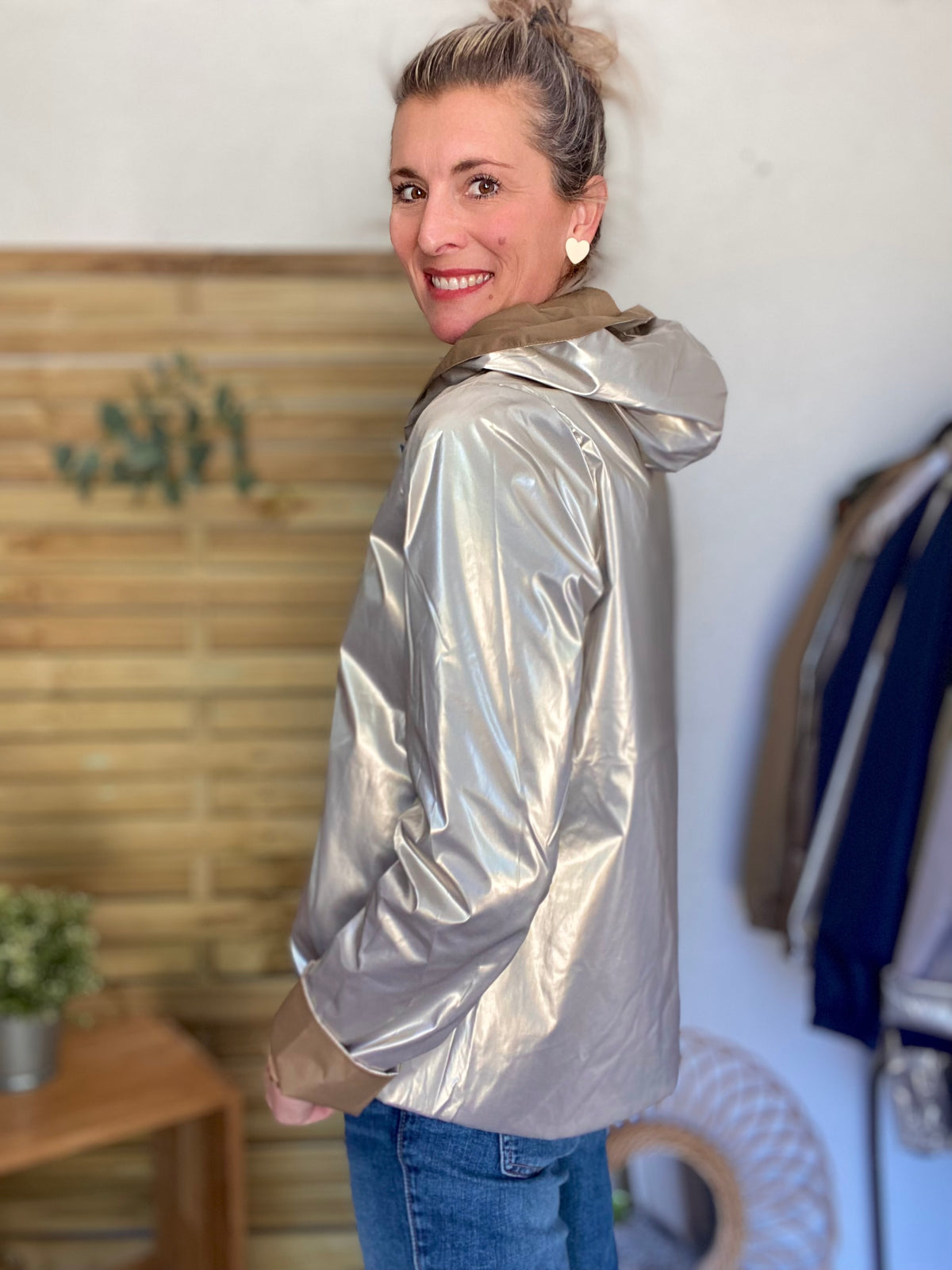 LAURA JO - Imperméable réversible GARANCE COURT léger - Camel/Doré