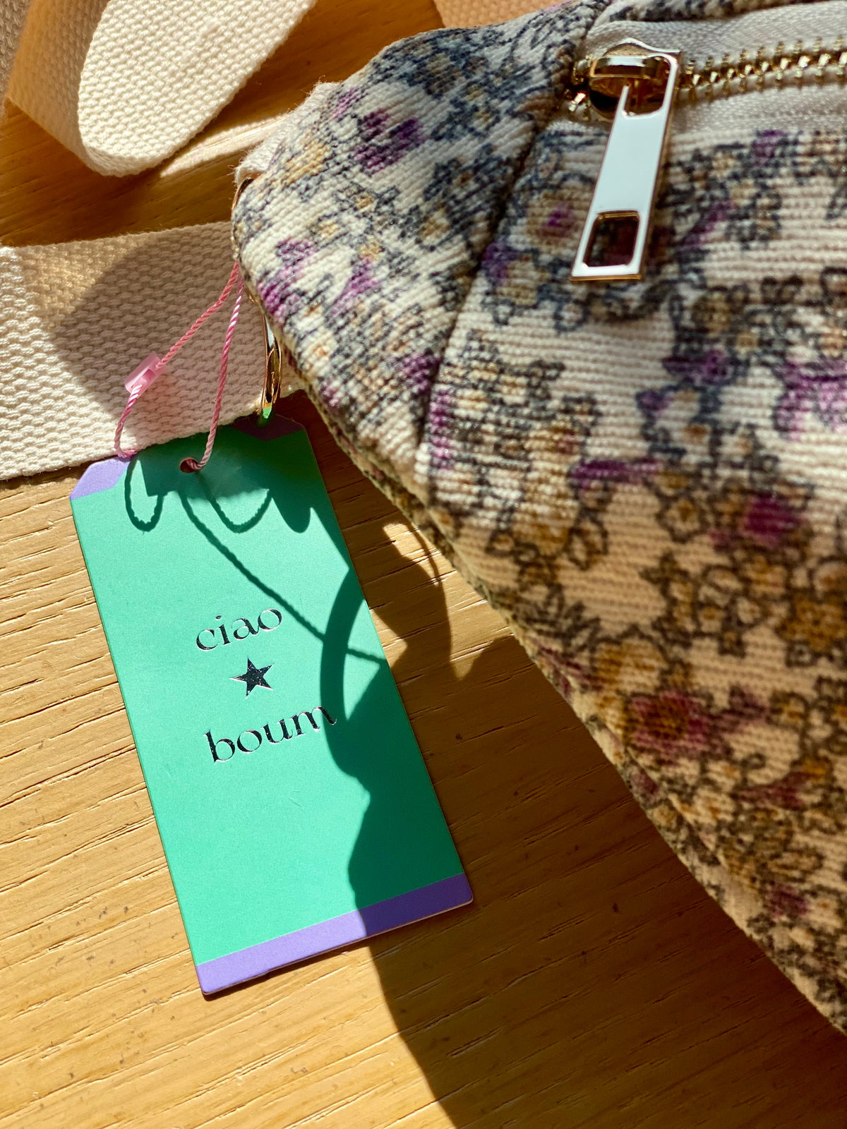 Sac banane XL Ciao Boum - IVY - Fleuri blanc et mauve