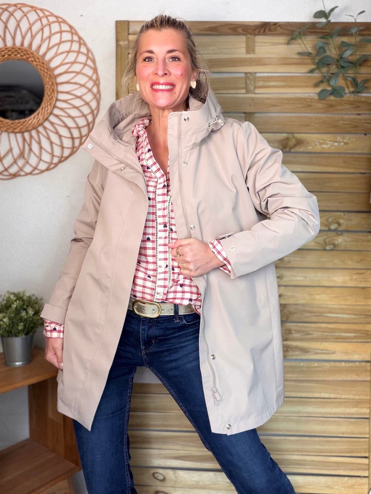 LAURA JO - Imperméable LAURENCE long - Beige • DÉSTOCKAGE