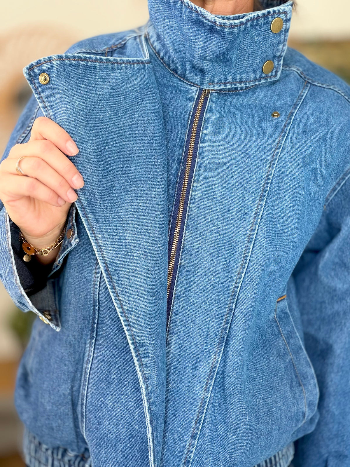 ⚡️ ARRIVAGE • Veste en jean oversized col montant ARIANE