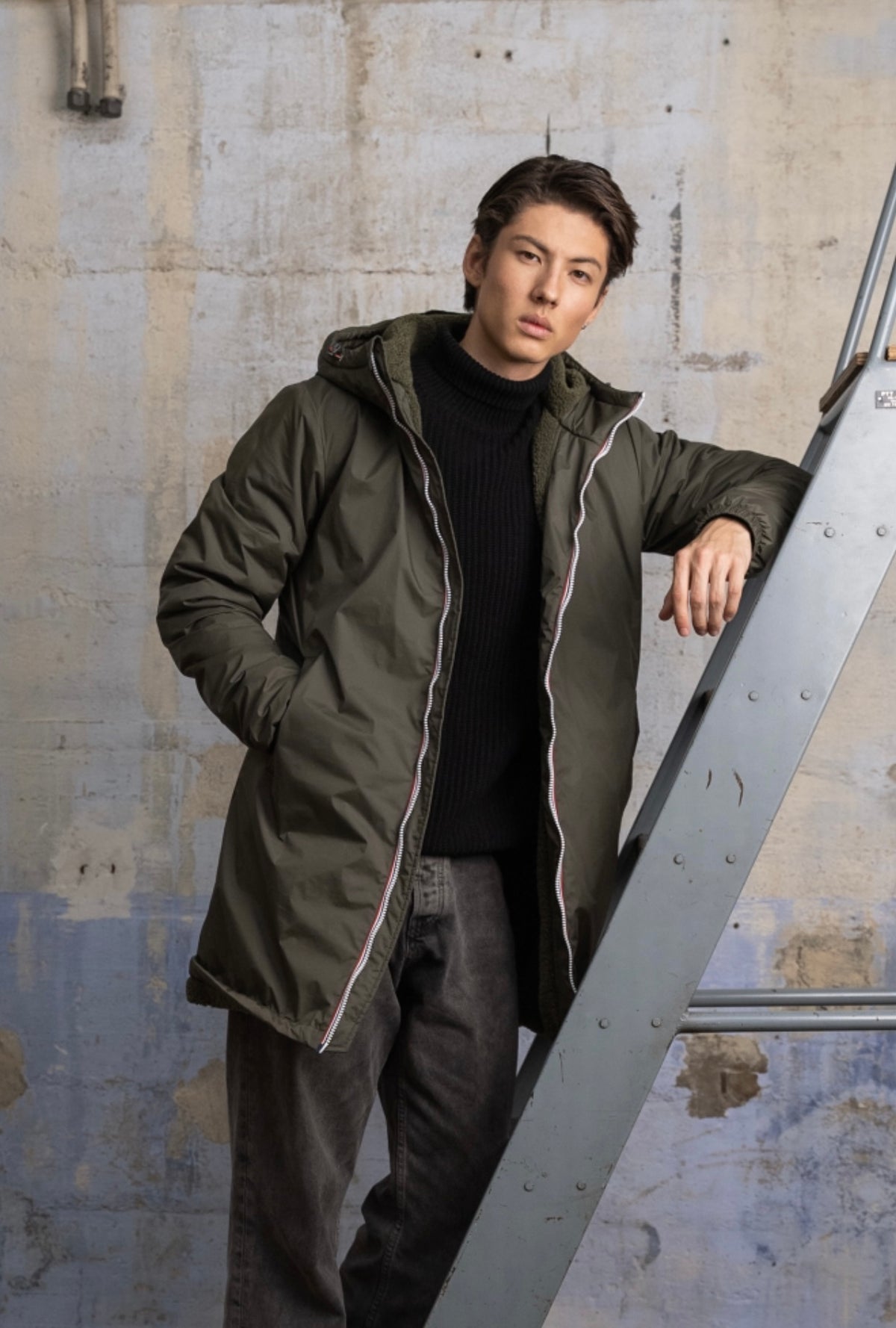 LAURA JO - Parka Imperméable Homme LOUIS* LONG sherpa Kaki