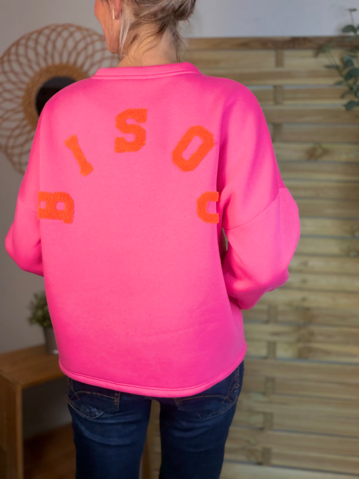 Sweat molleton oversized BISOU Rose Orange - MIKA