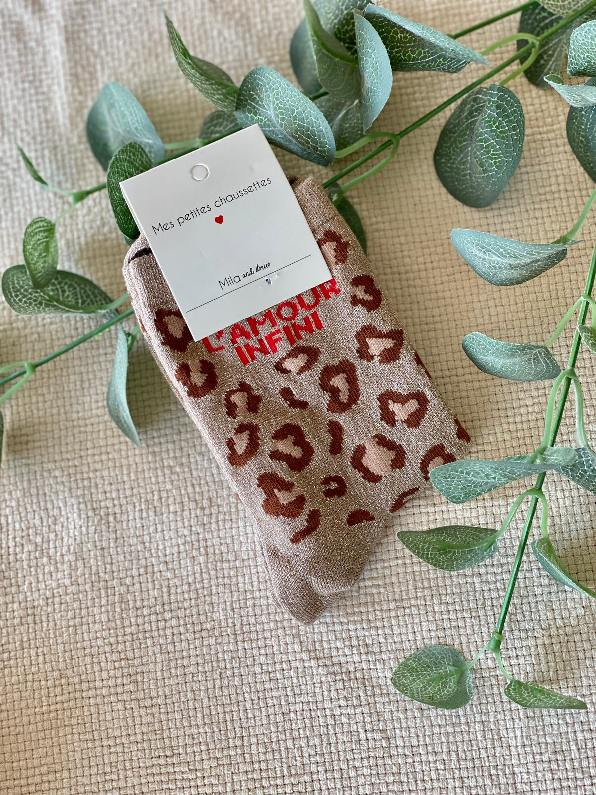 Chaussettes ZORA - Léo taupe 🐆 FIN DE SÉRIE