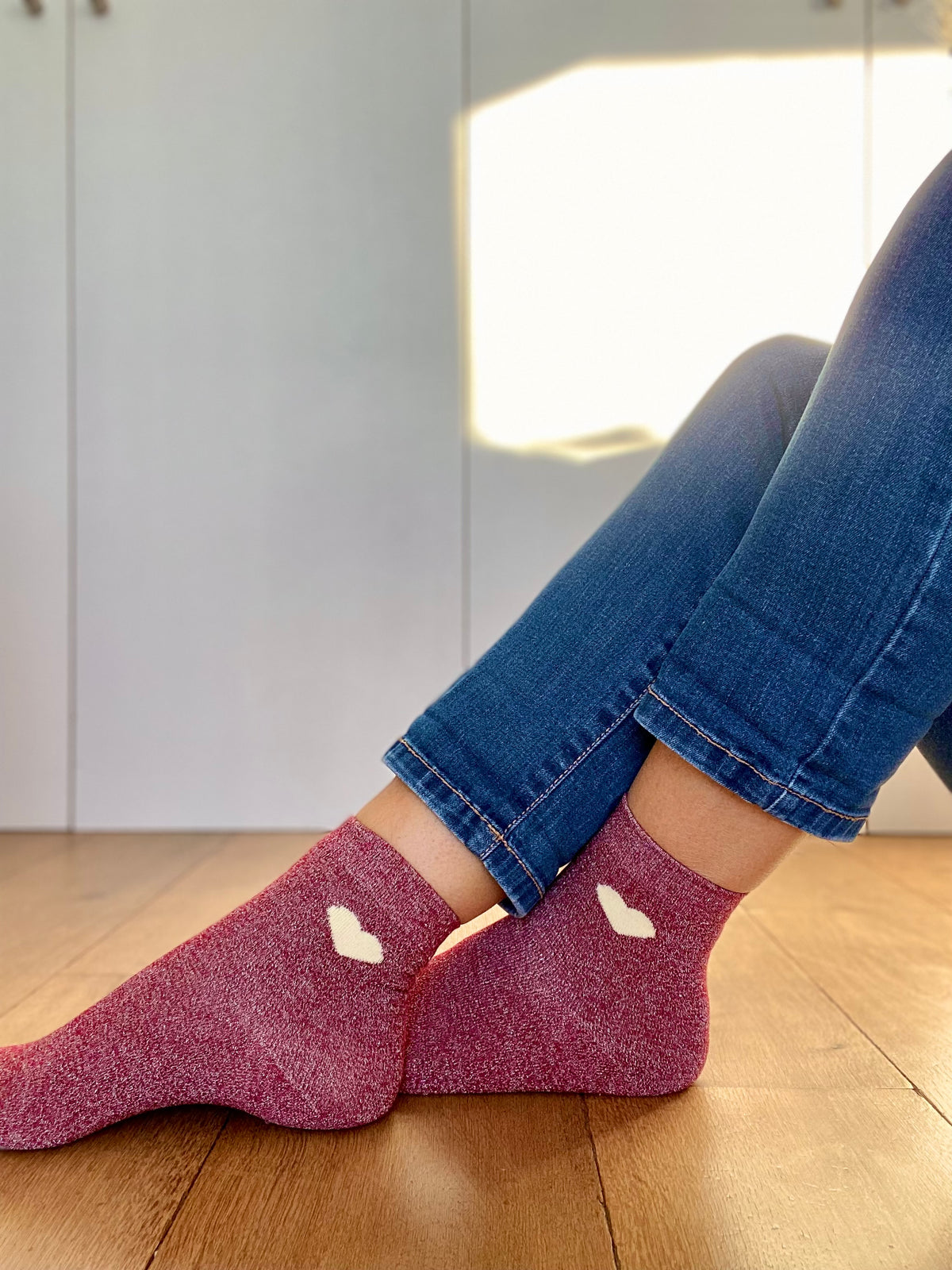 Chaussettes scintillantes glitter ZAHO - Coeur ❤️💛 FIN DE SÉRIE
