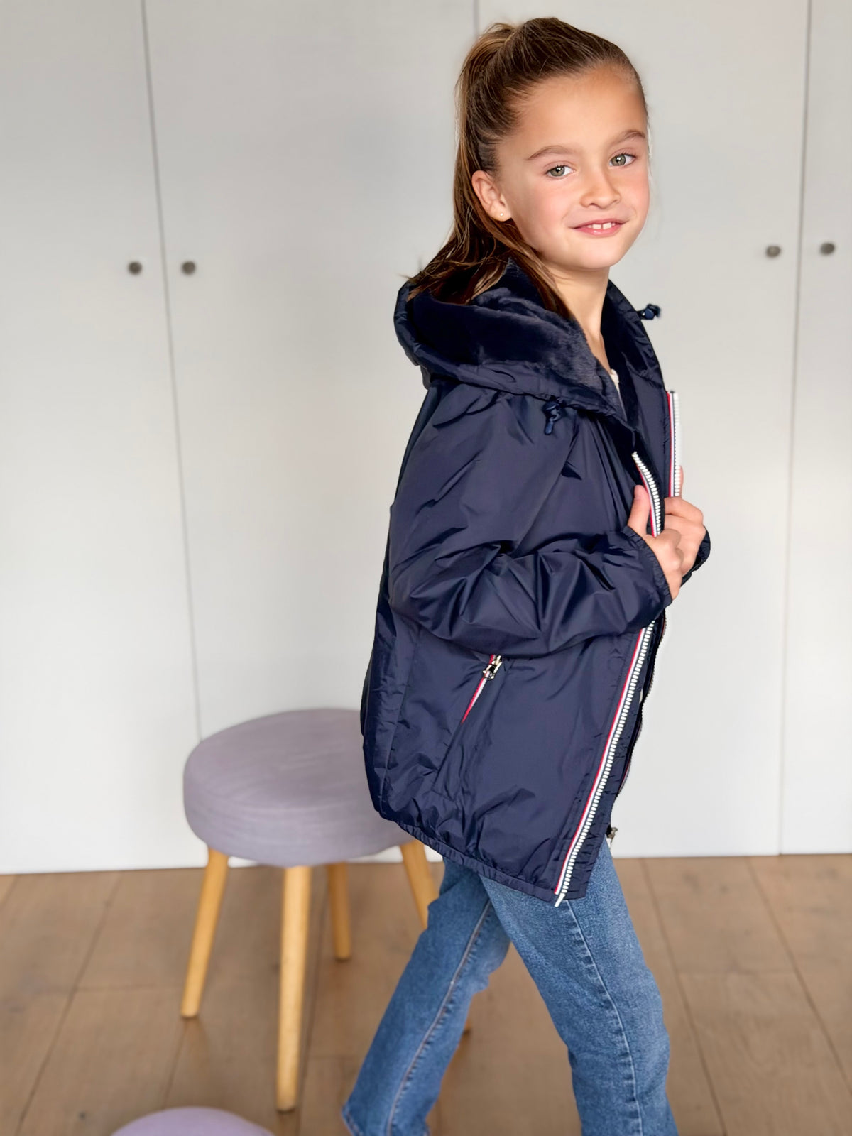 LAURA JO - Parka Imperméable mixte LOUIS.E KIDS fourré - Bleu marine