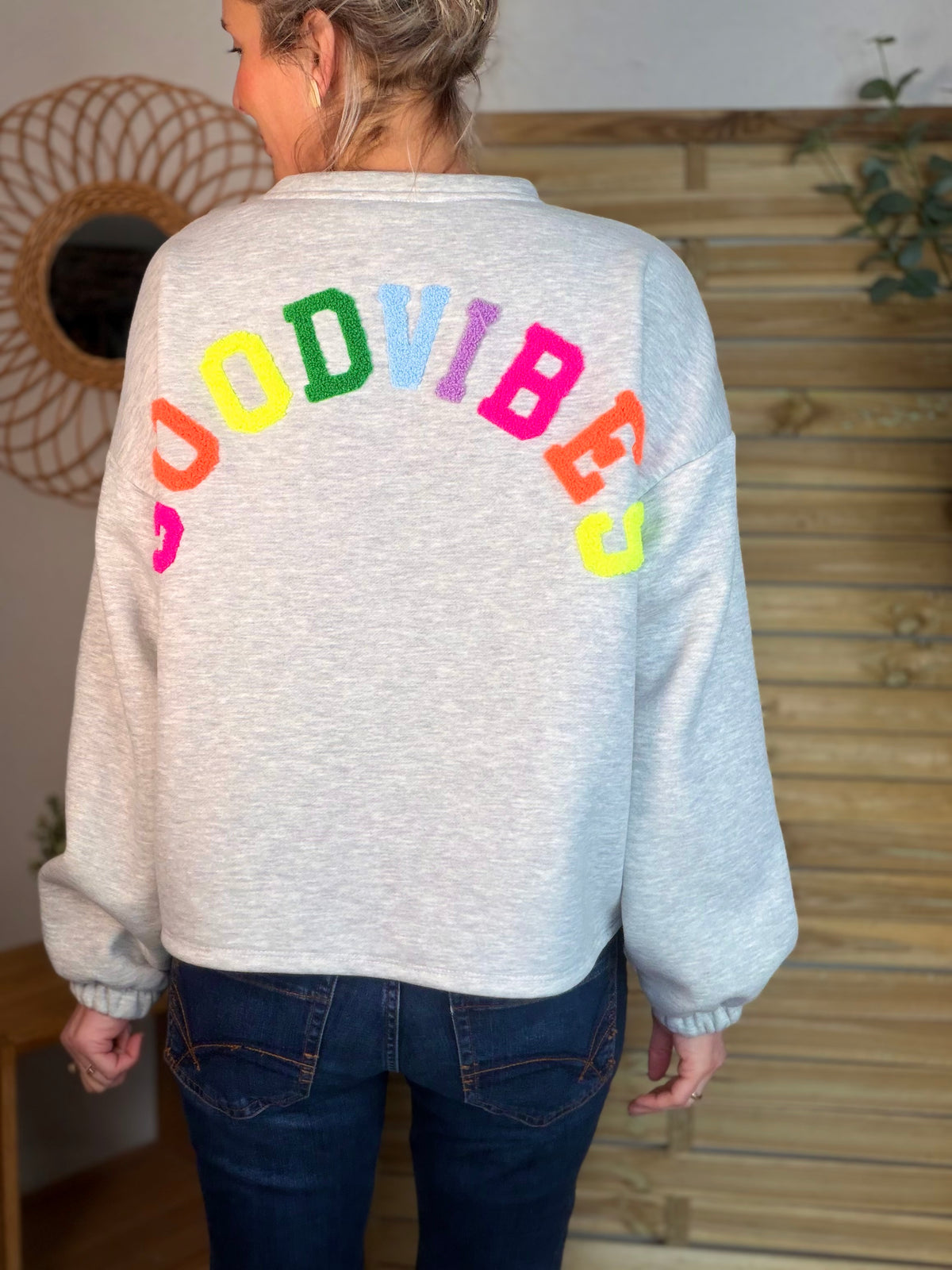 Sweat molleton oversized GOOD VIBES - MIKA