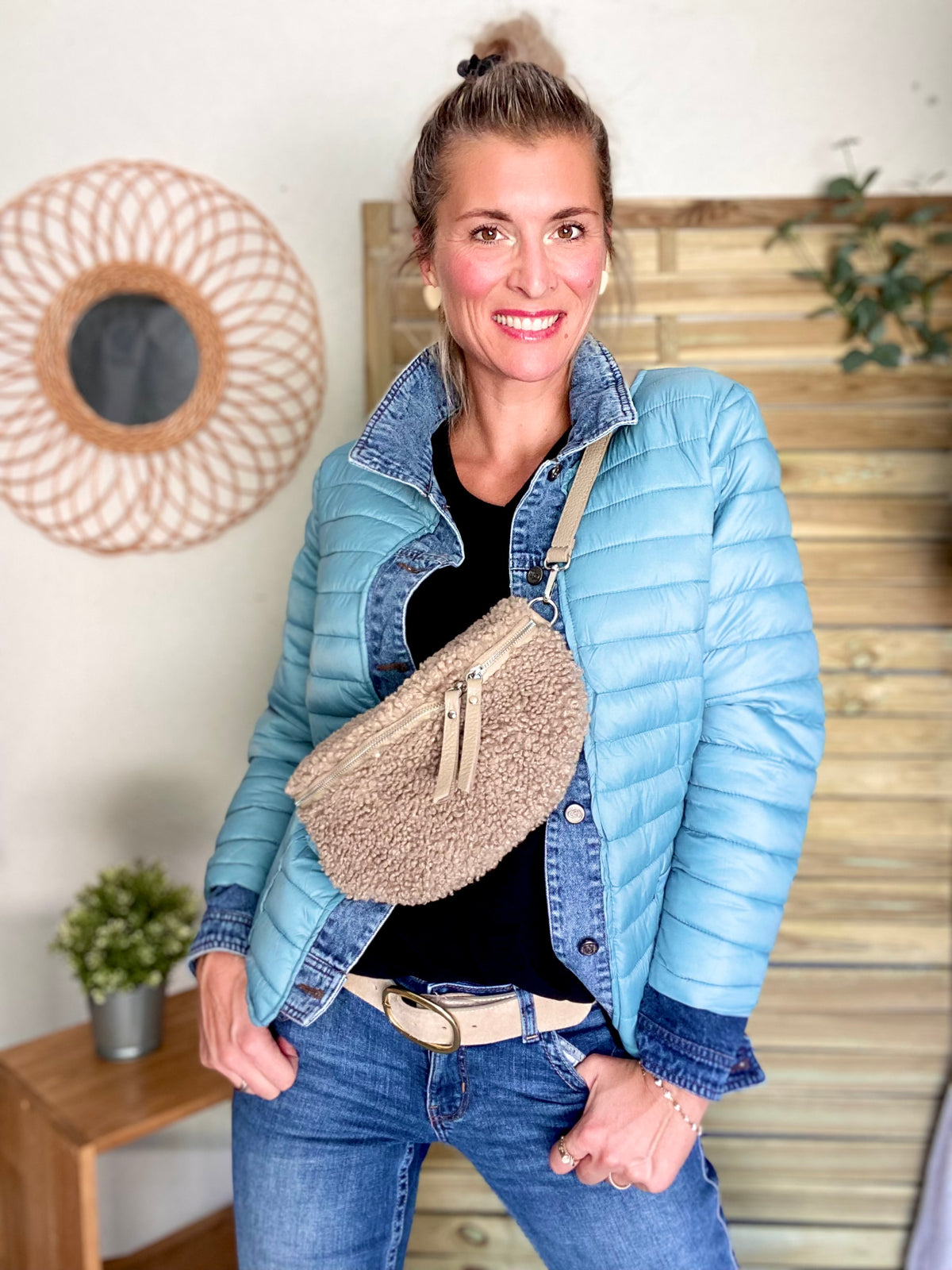 Veste Jean / Doudoune légère JACKIE - Vert sauge - FIN DE SÉRIE