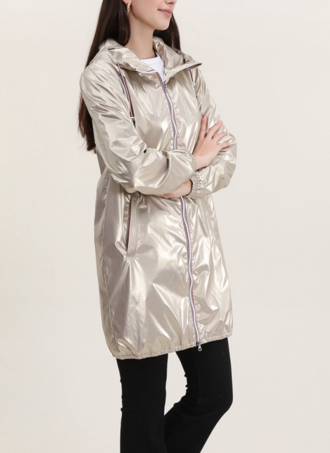 Imperméable mi-saison doublé SOLINE LONG - Doré - LAURA JO - FIN DE SÉRIE