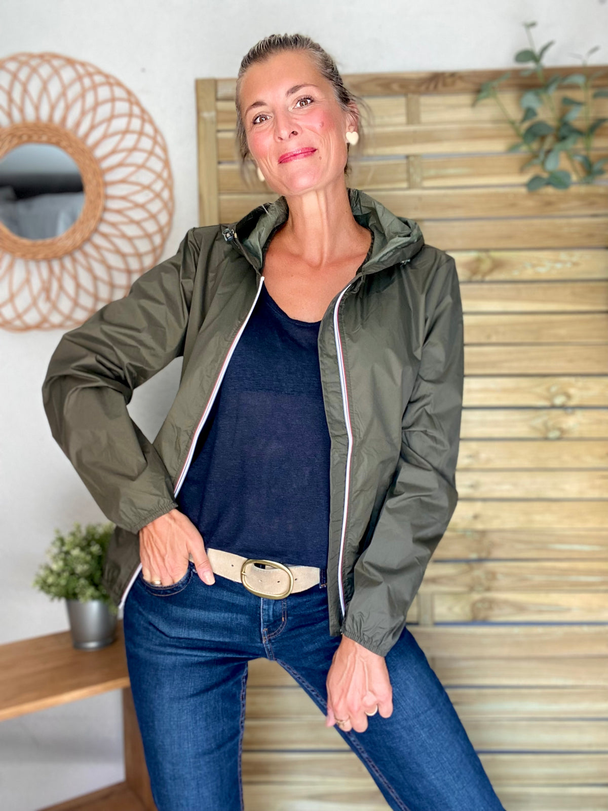 LAURA JO - Coupe vent imperméable ANNA COURT Kaki
