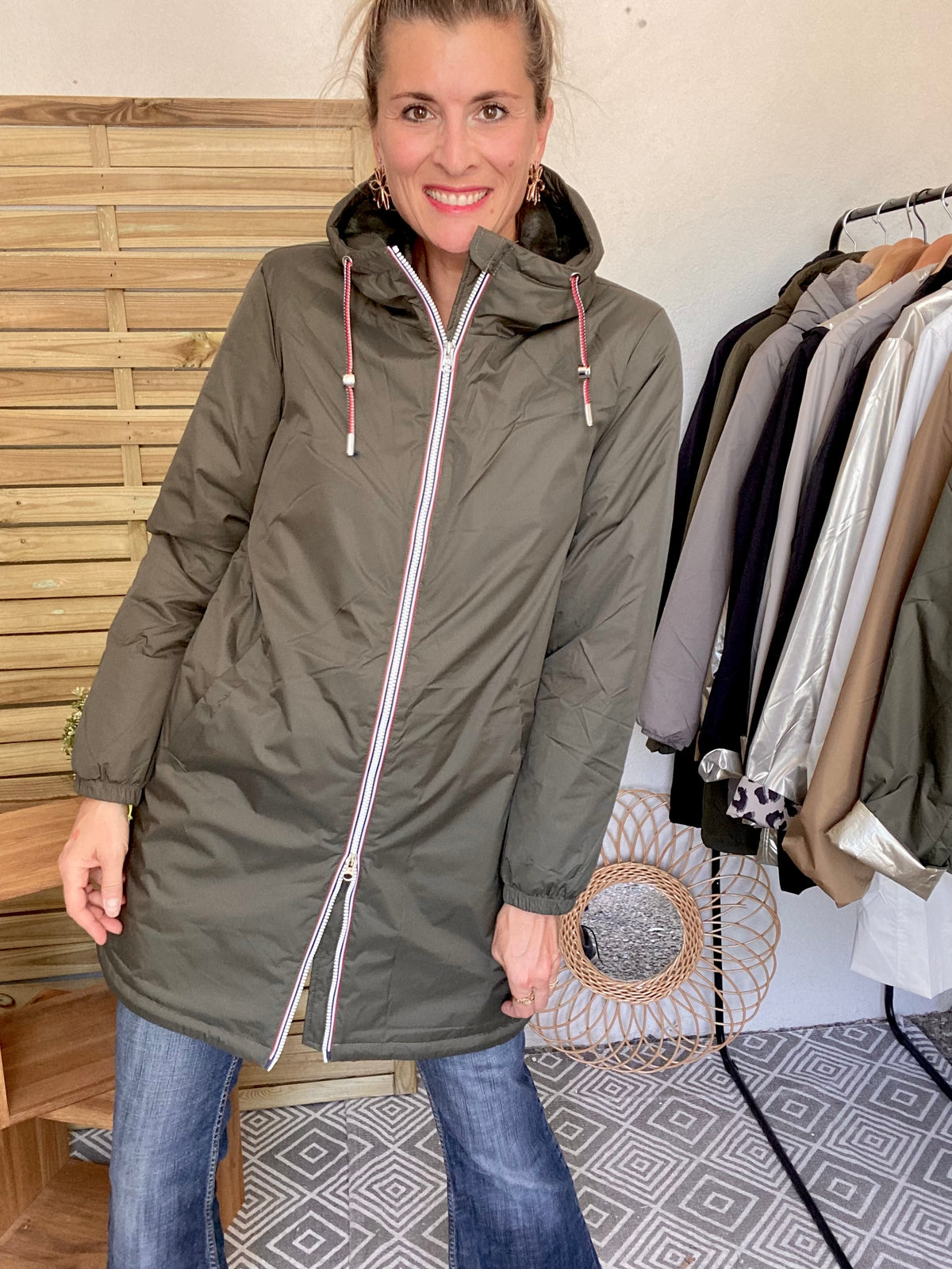 LAURA JO - Parka Imperméable THELMA LONG fourrée - Kaki • DÉSTOCKAGE sur Taille XL